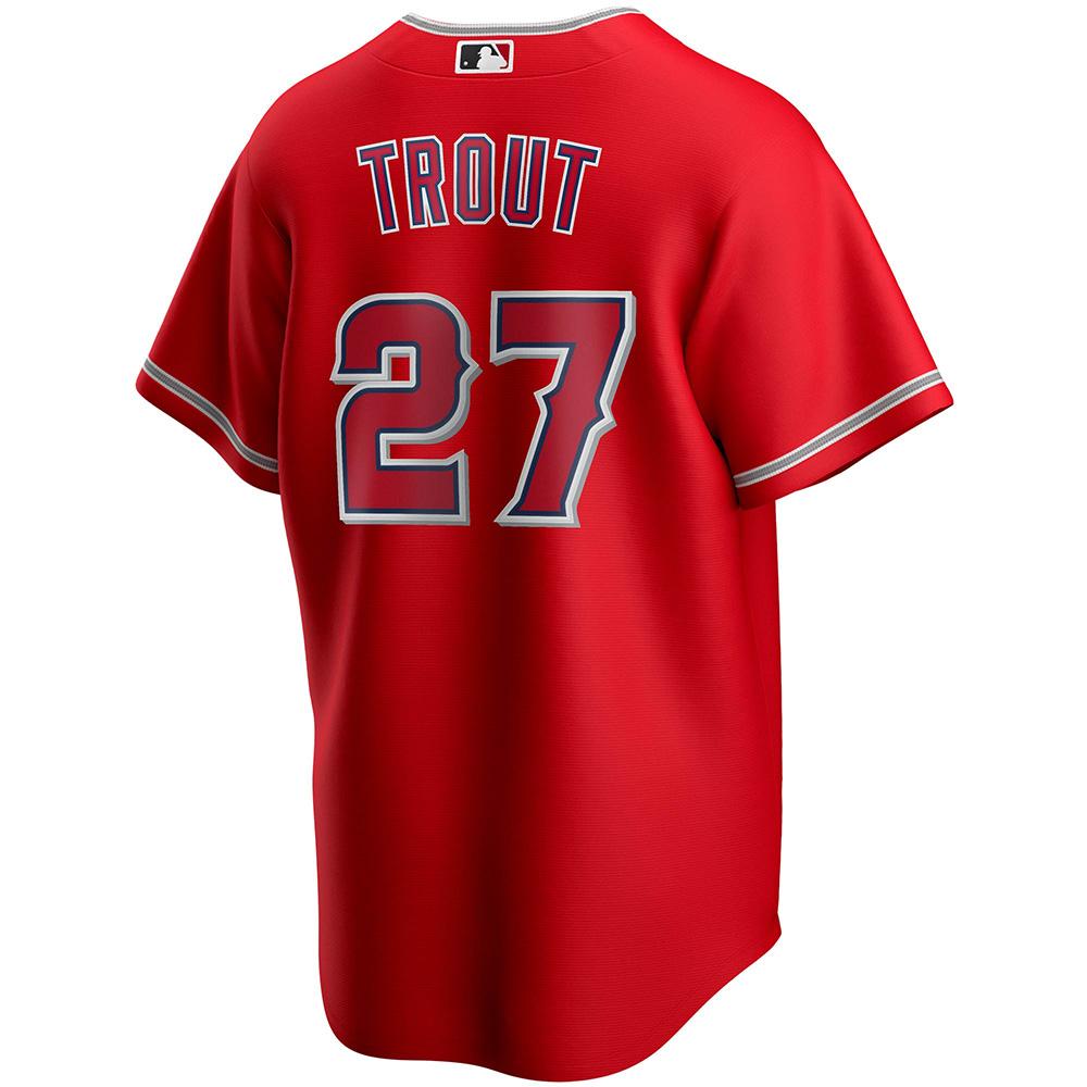 Mens Los Angeles Angels  Mike Trout Cool Base Replica Jersey Red