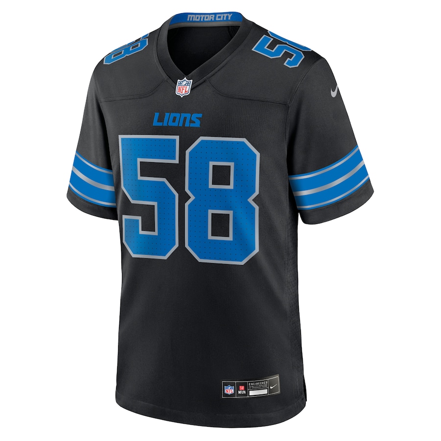 Detroit Lions Penei Sewell Black 2nd Alternate Game Jersey