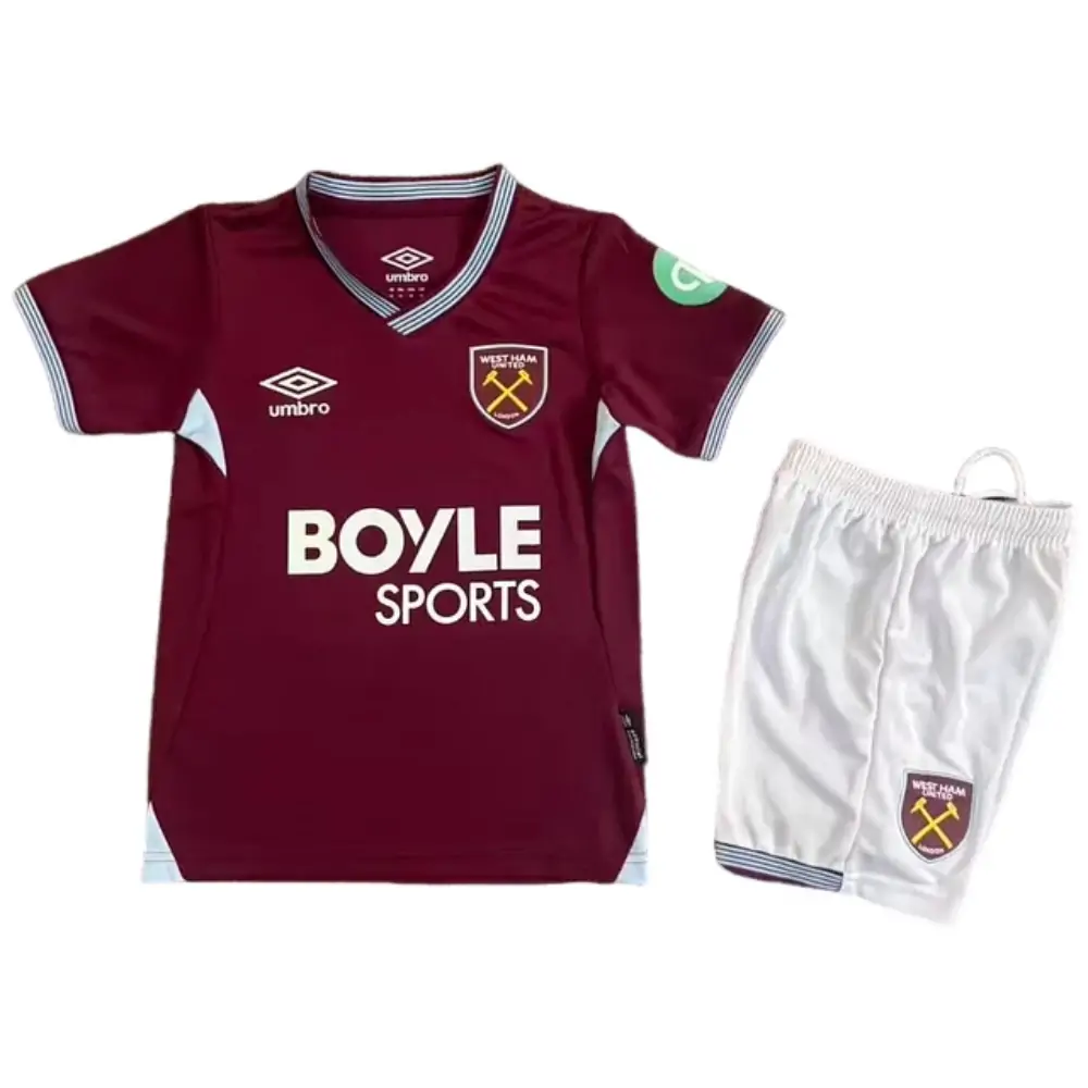 2025-26 West Ham United Home Children's Jersey Set - Fans Edition