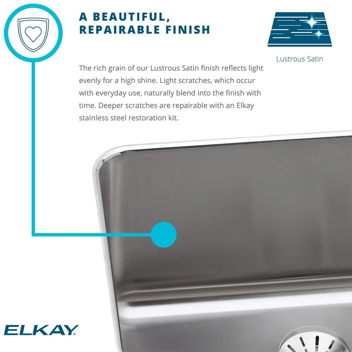 Elkay LRAD1918653 Lustertone Stainless Steel 19