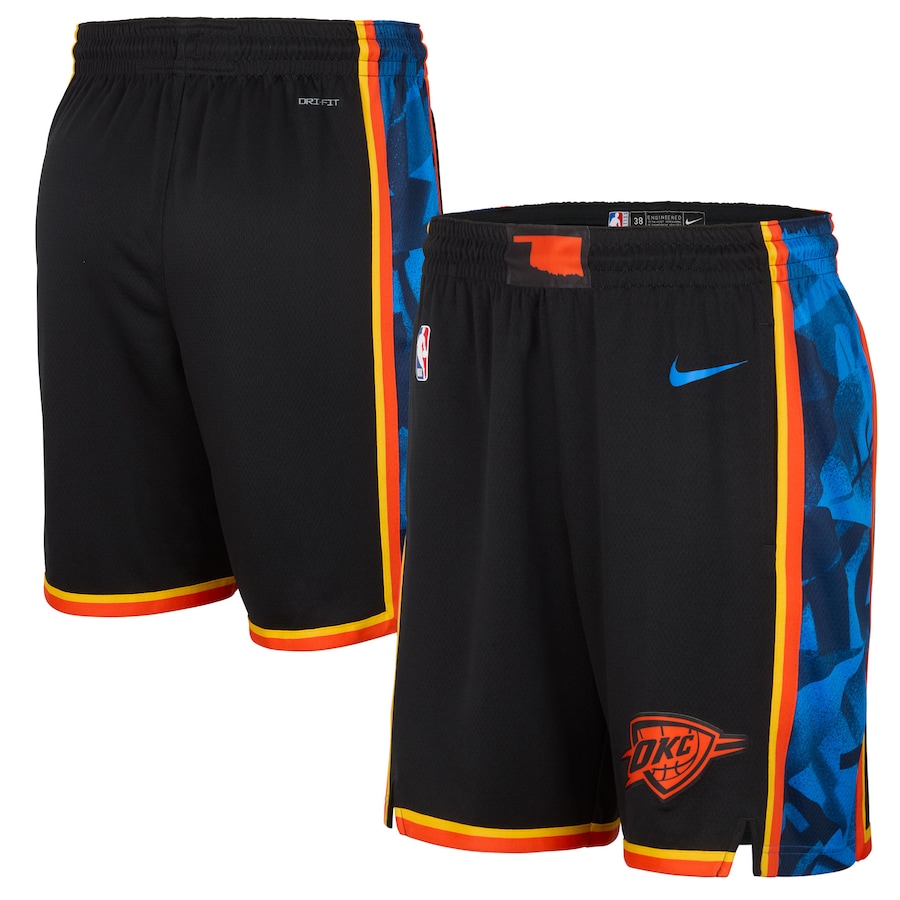 Men's Oklahoma City Thunder Nike Black 2024/25 City Edition Swingman Shorts
