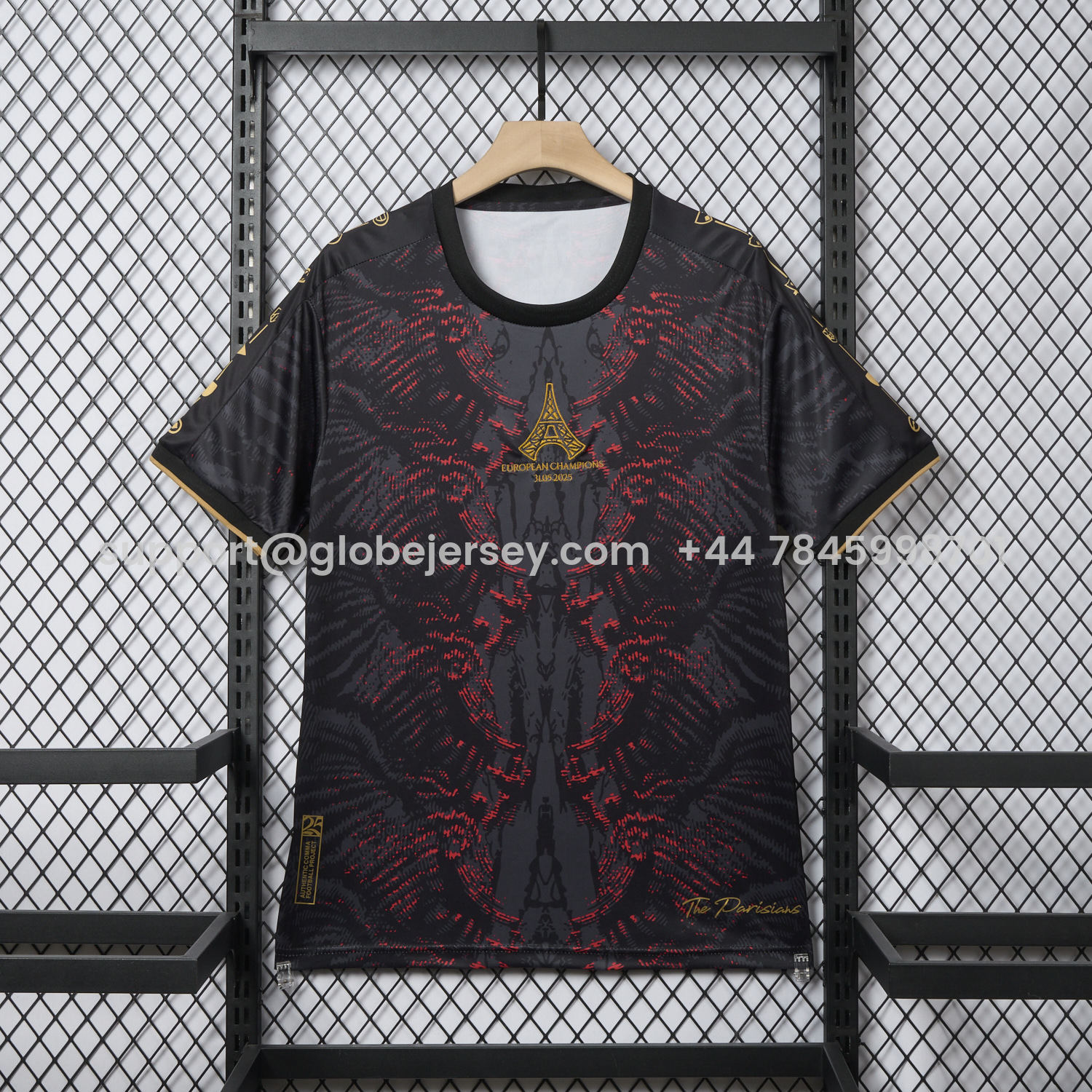 Paris Saint-Germain PSG 25-26 Champions League Commemorative Edition Black Red Eiffel Tower T-shirts