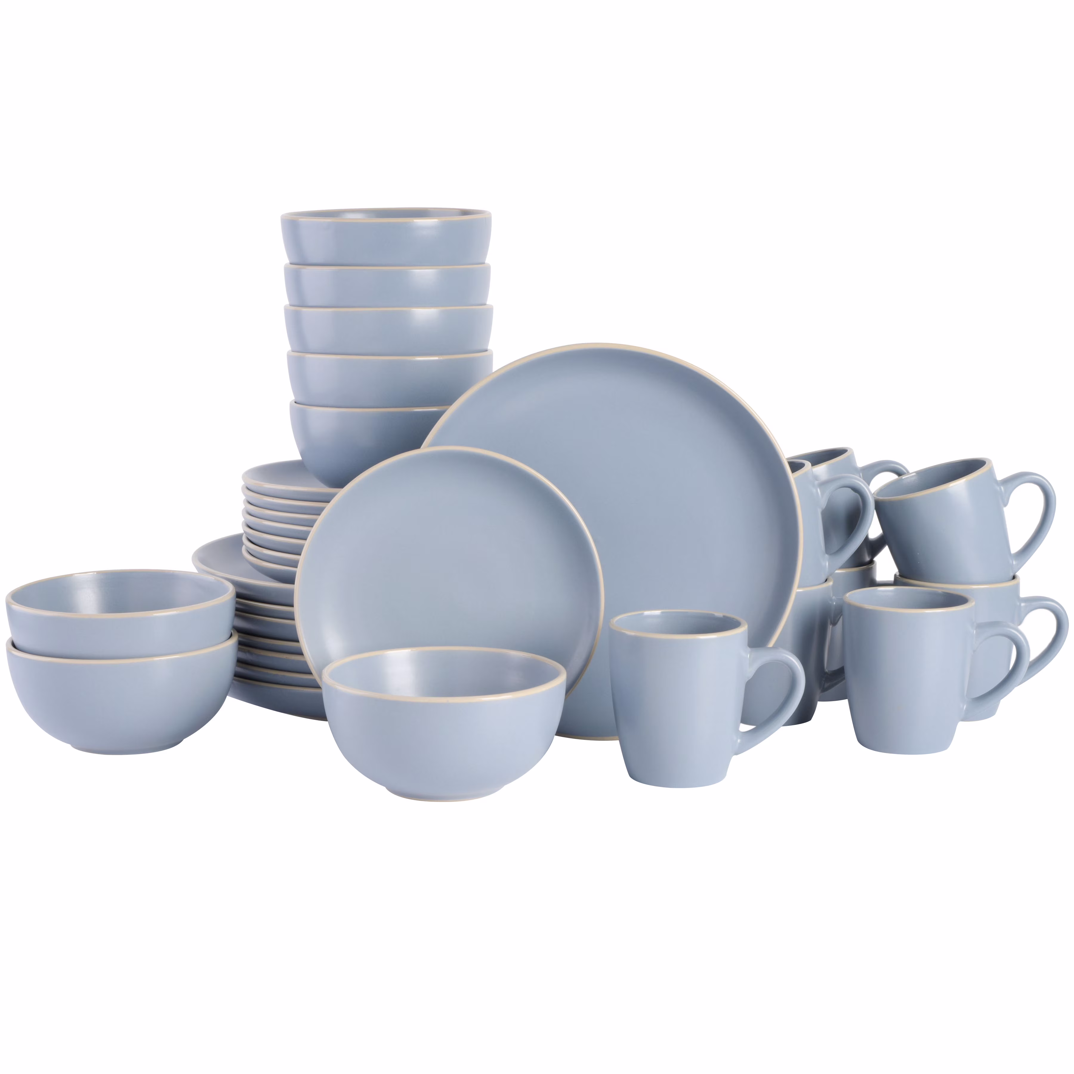 Gibson Home Rockaway 32 Piece Dinnerware Set - Gray