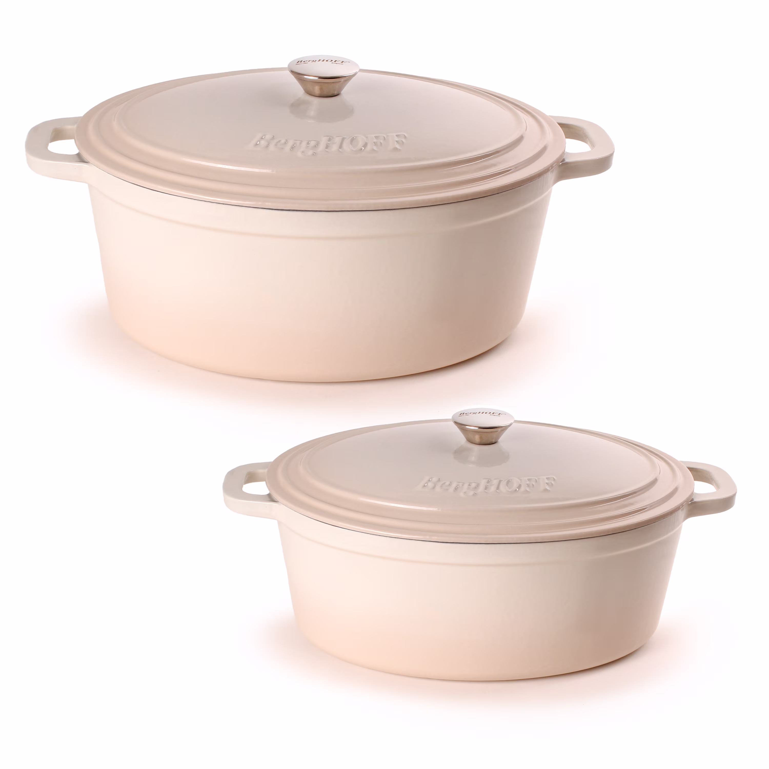 BergHOFF Neo 4Pc Cast Iron Set: 5qt. & 7qt. Covered Dutch Ovens, Green