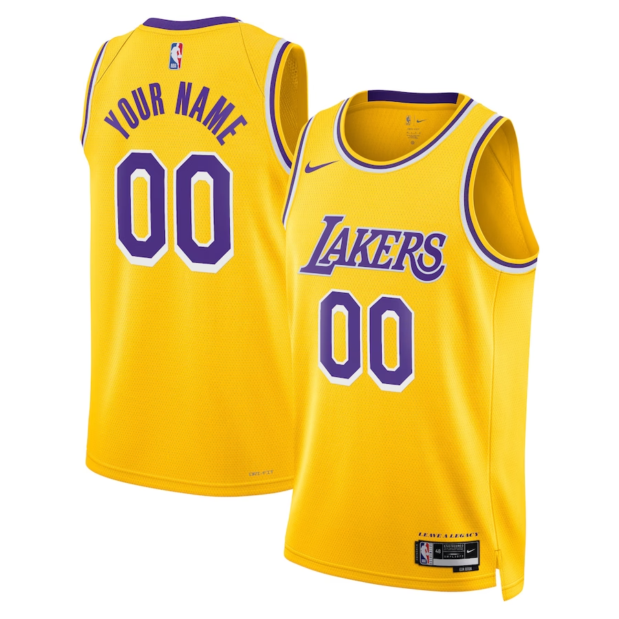 Unisex Los Angeles Lakers  White Swingman Custom Jersey - Gold
