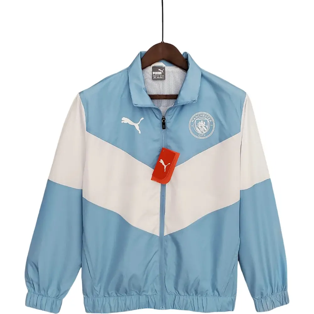 2021/2022 Manchester City Jersey Windbreaker Blue And White