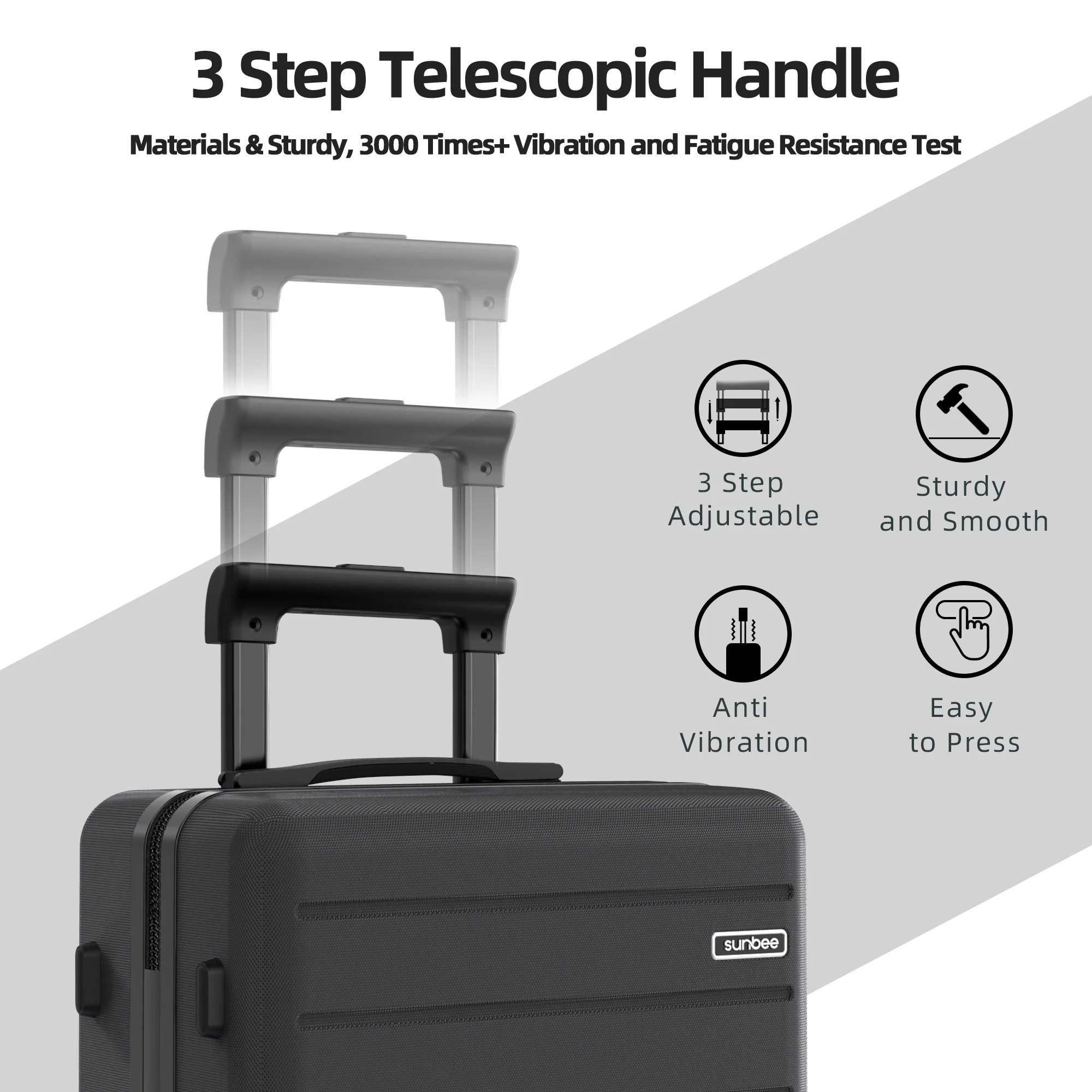 Sunbee 4 Piece Luggage Sets, Expandable Durable Hard Shell Suitcase Set Double Wheels TSA Lock, Blue