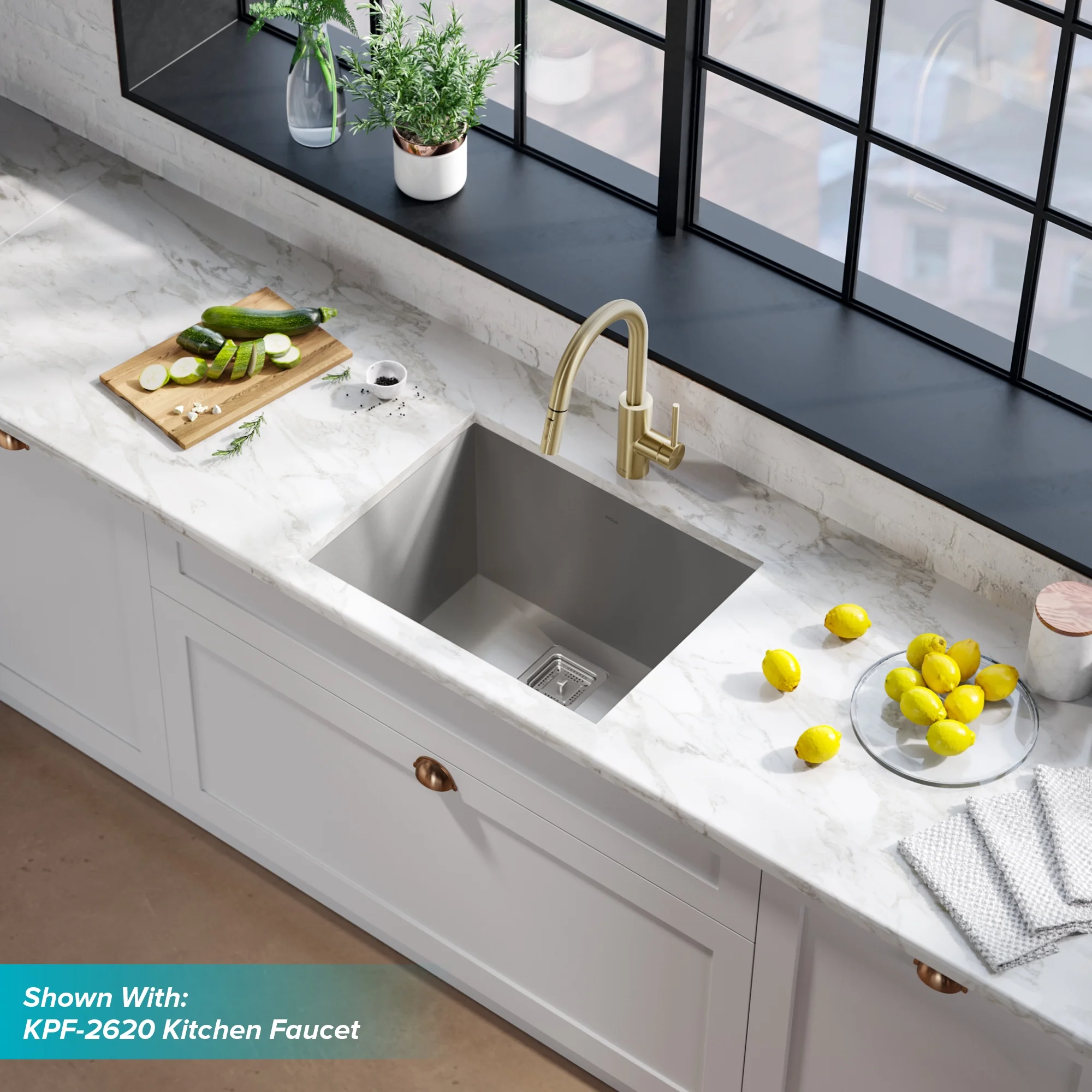 KRAUS Pax Zero-Radius 24-inch 18 Gauge Undermount Single Bowl Stainless Steel Laundry and Utility Sink