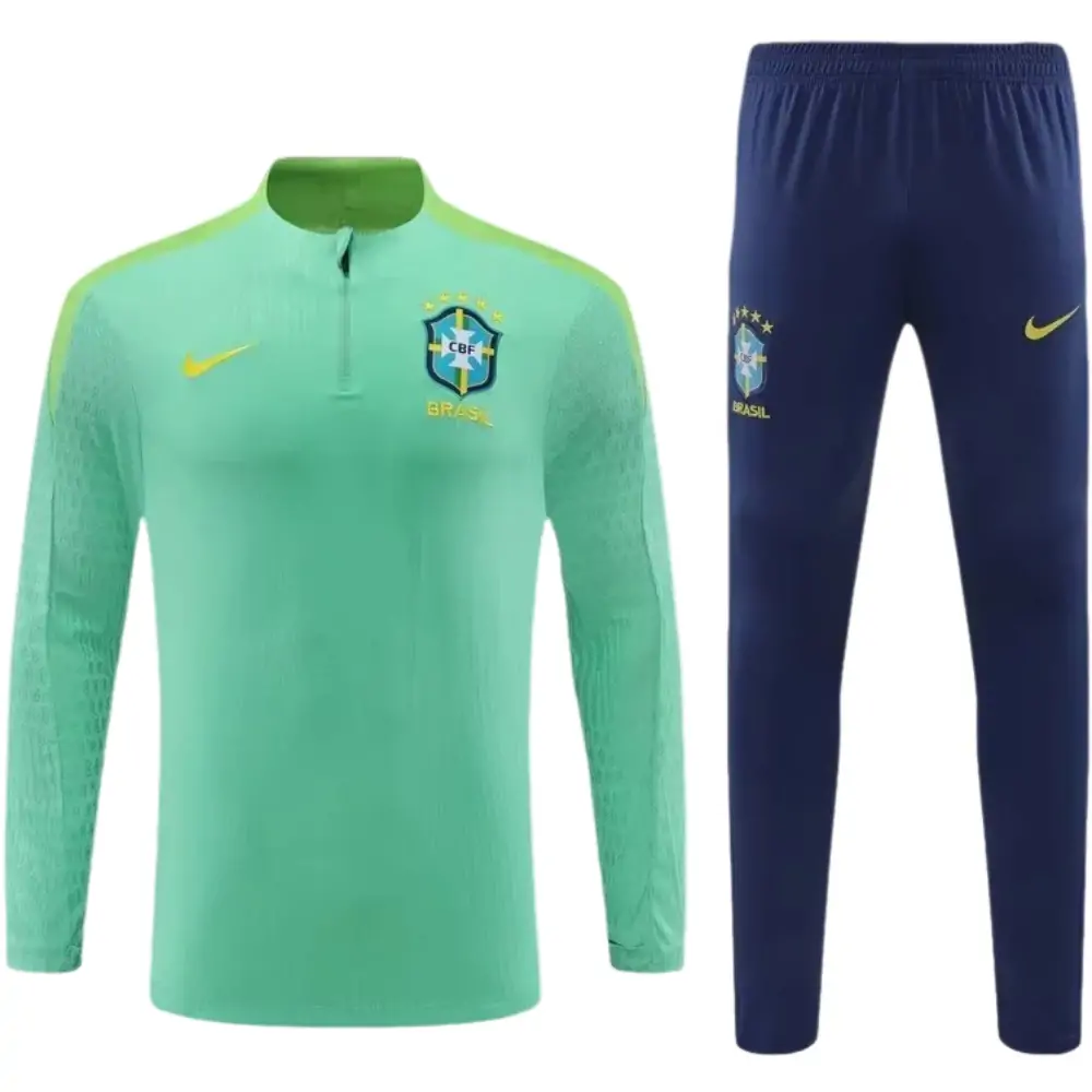 2024/25 Brazil Half-La Training Jersey Green 1:1 Thailand Quality Set