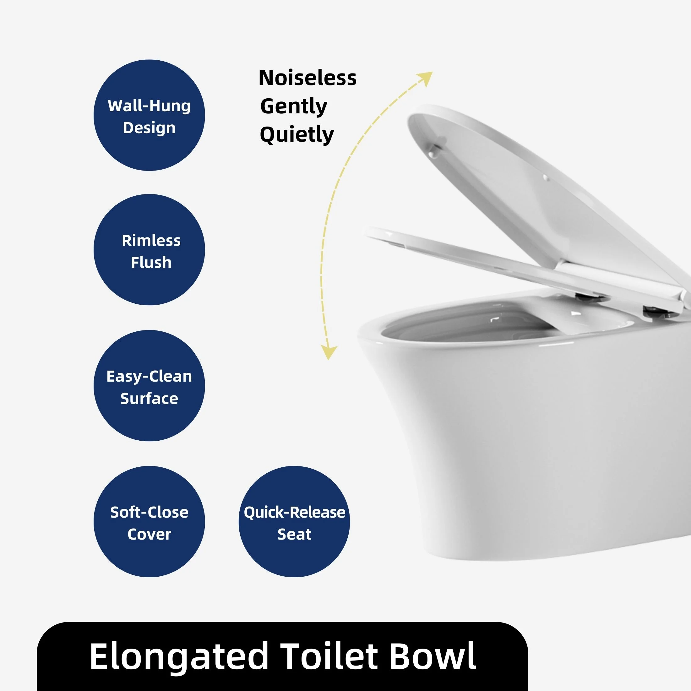 Los Flexi Compact Wall-Mount Toilet Set - Round Bowl, In-Wall Tank, Tornado Flush, Actuator Plate Included