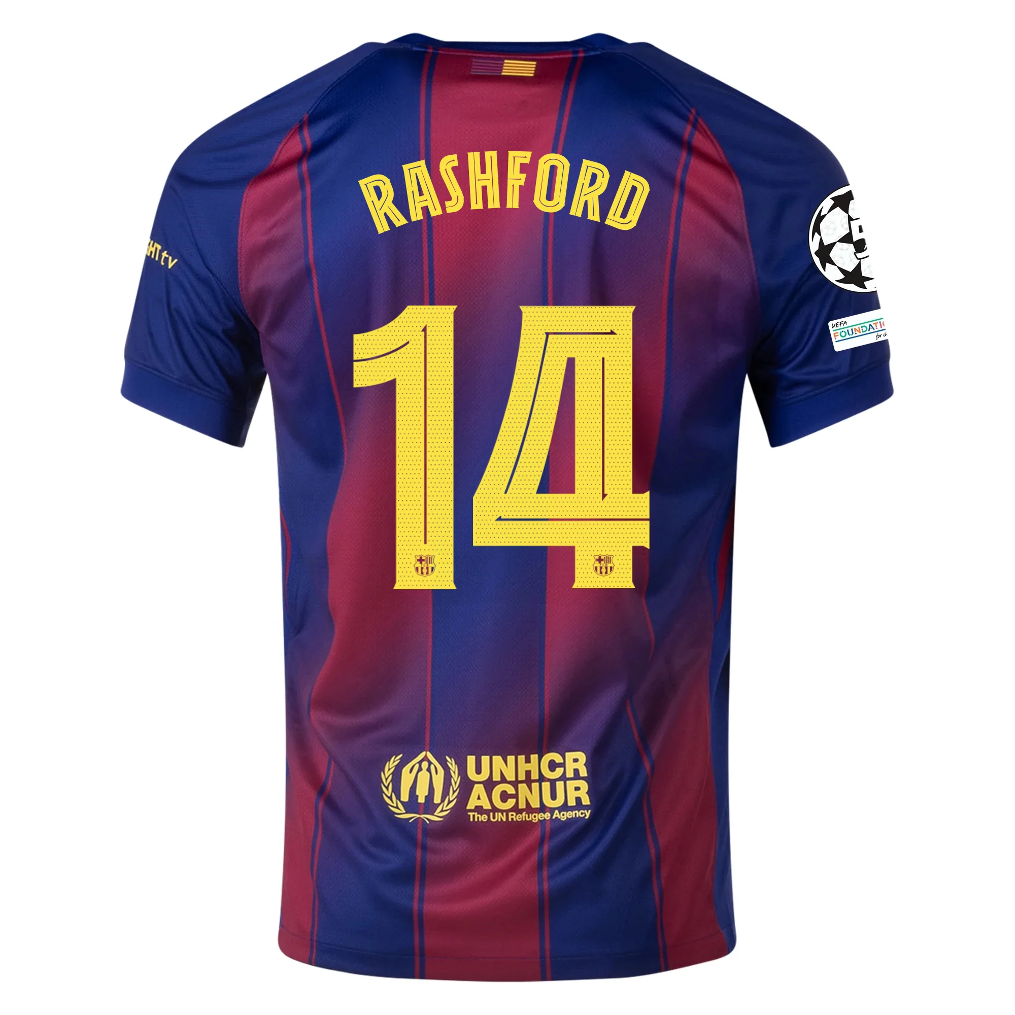 Nike Marcus Rashford FC Barcelona Home Jersey 25/26 w/ Champions League Patches (Deep Royal Blue/Midwest Gold)
