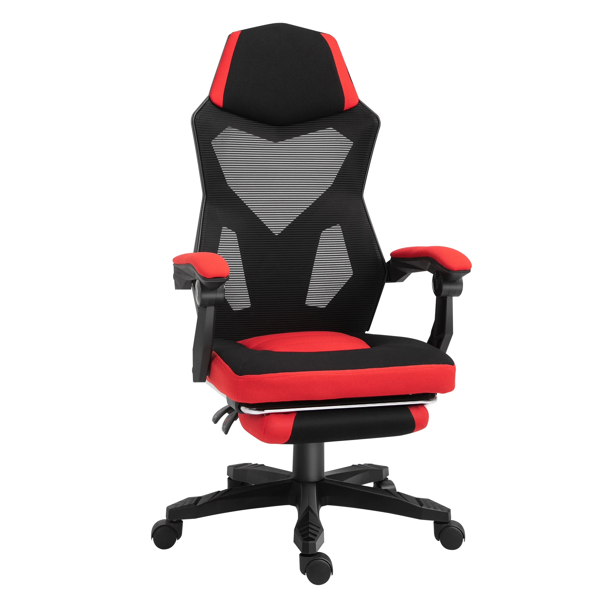 Vinsetto Ergonomic Home Office Chair High Back Armchair Computer Desk Recliner with Footrest, Mesh Back, Lumbar Support and Wheels, Gray