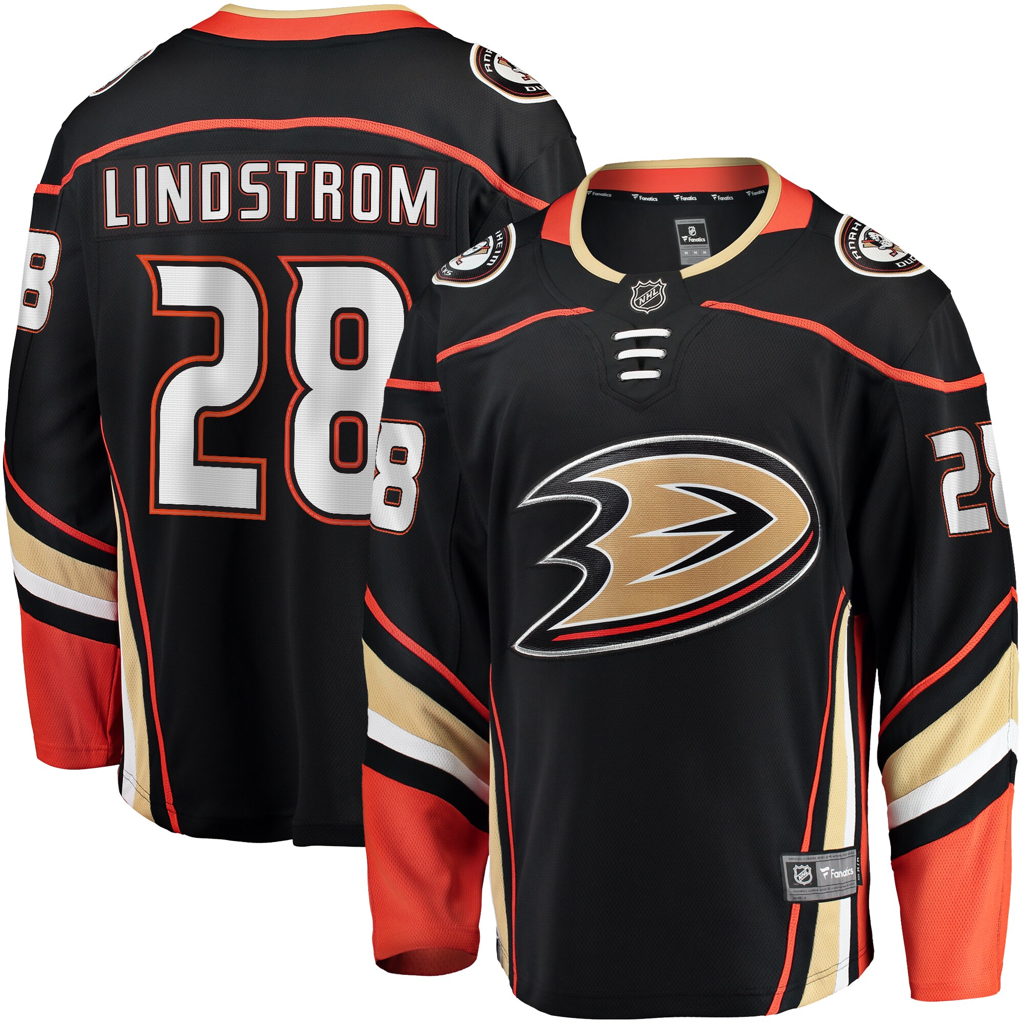 Gustav Lindstrom Anaheim Ducks Fanatics Home Premier Breakaway  Jersey – Black