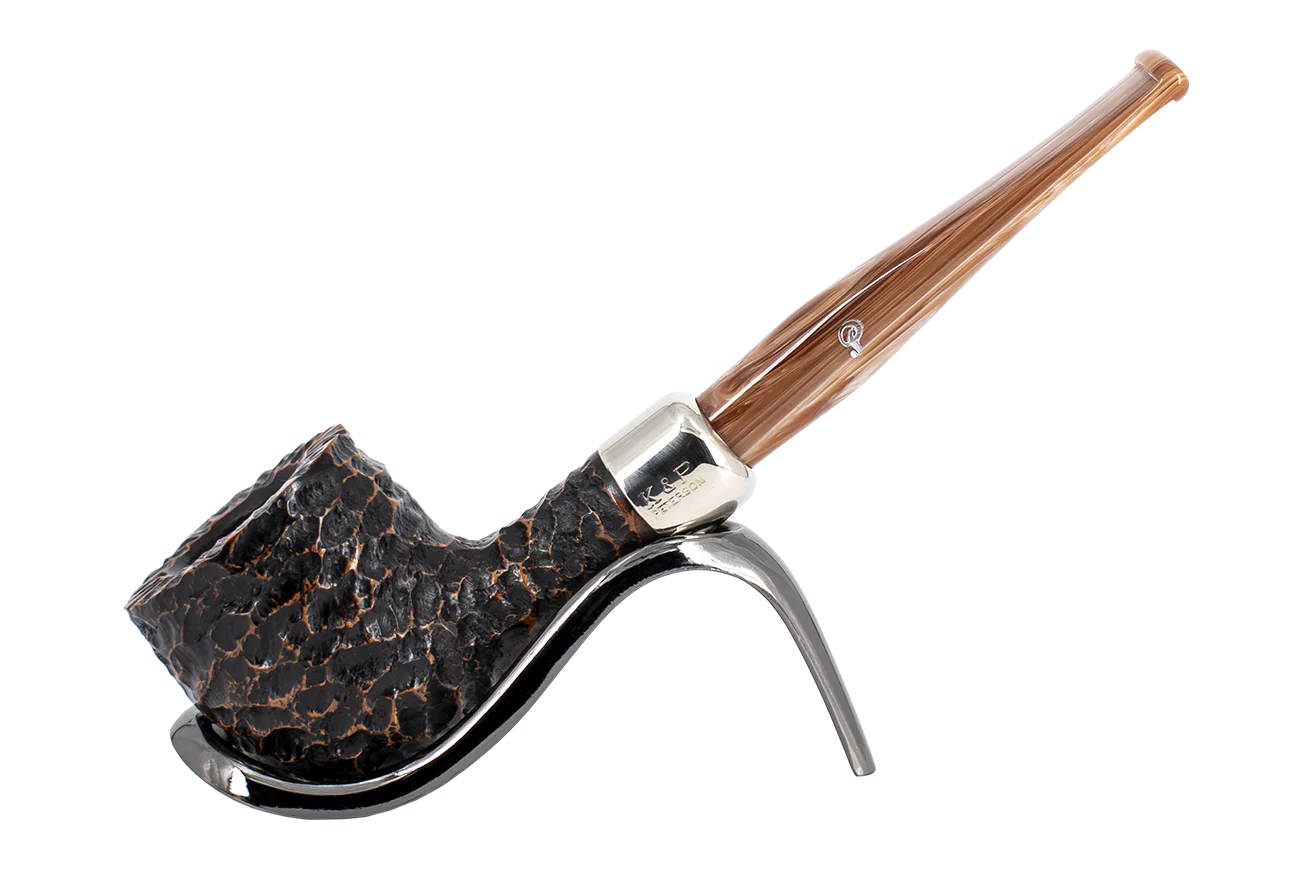Peterson of Dublin Derry Rusticated Briar Smoking Pipe - Shape 606 - 9mm