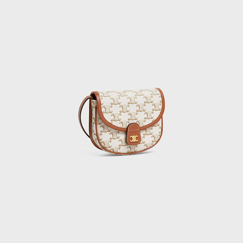 MINI BESACE IN TRIOMPHE CANVAS AND CALFSKIN