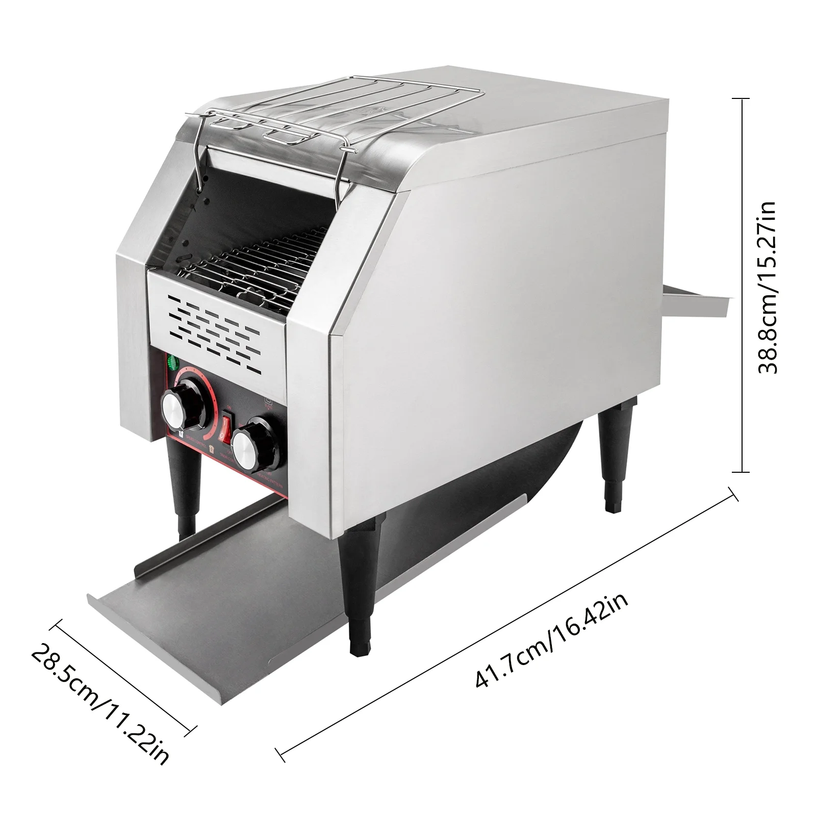 High Efficiency Commercial Conveyor Toaster with 7 Speeds and 3 Modes, 150-450 Slices per Hour, Ideal for Cafes, Buffets, and Coffee Shops