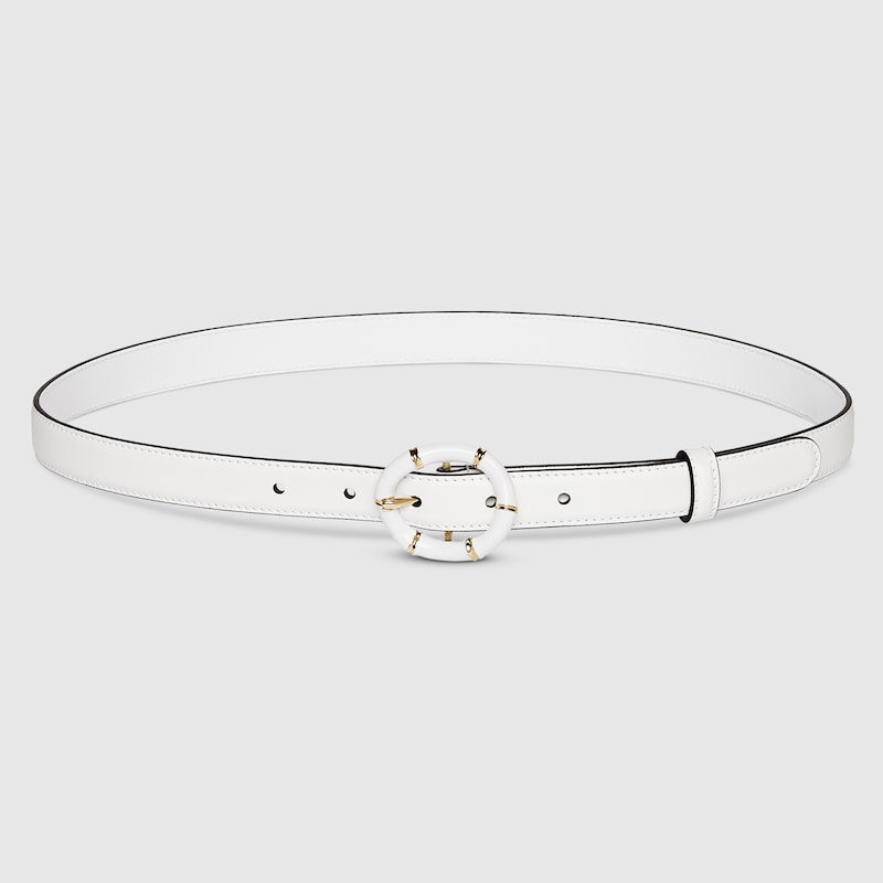 Thin belt with round bamboo buckle