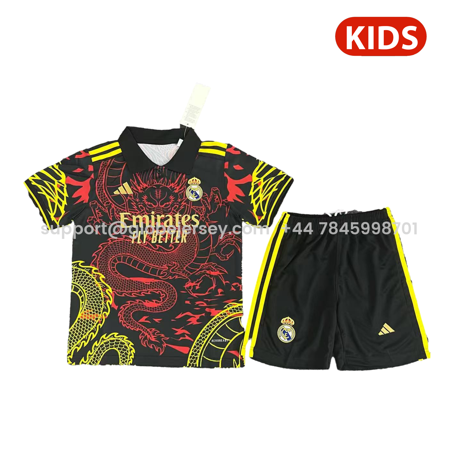 Real Madrid 25-26 Yellow And Red Dragon Black Special Kids Kit