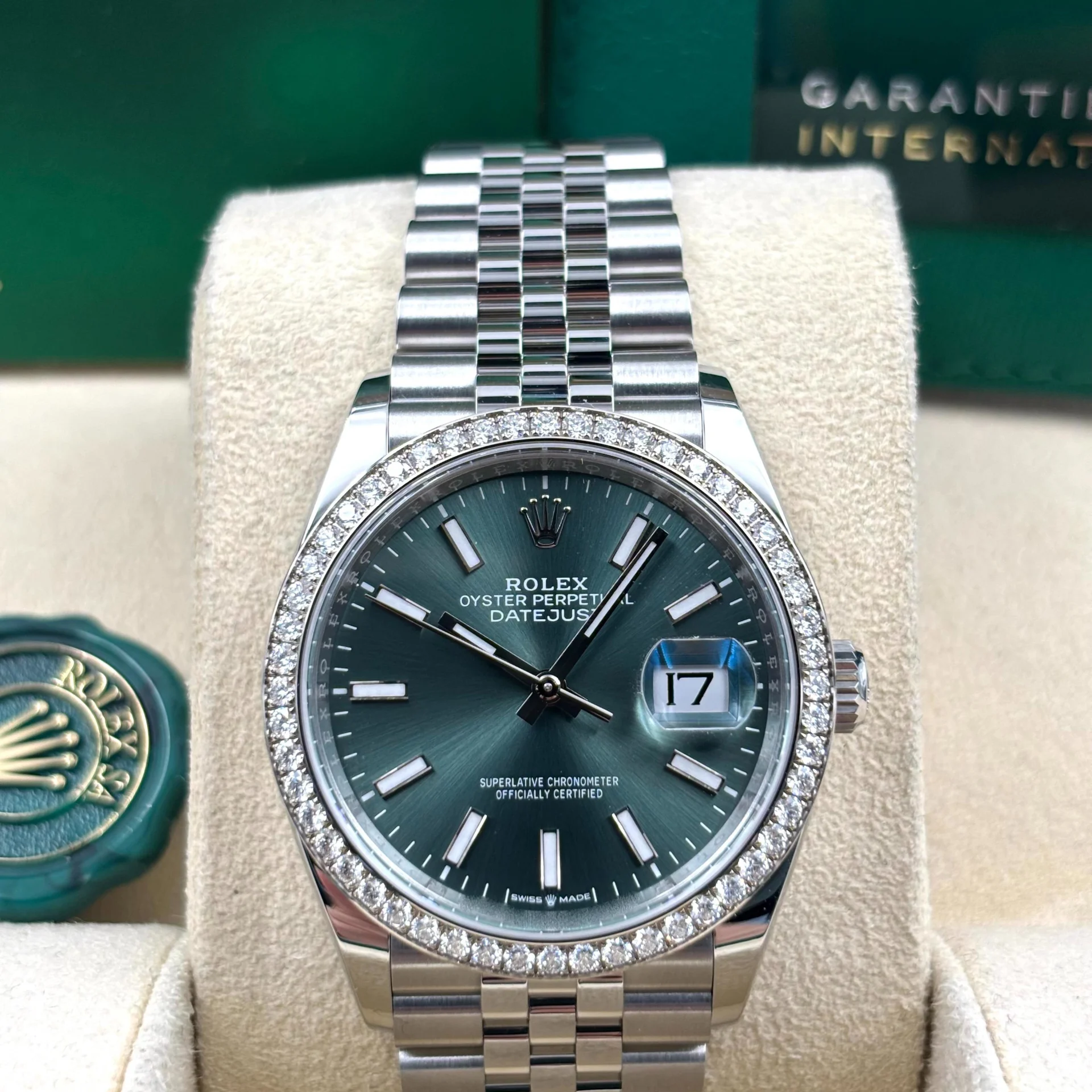 【Super Clone】RLX  Datejust 36mm 126284 Green Dial Jubilee Bracelet