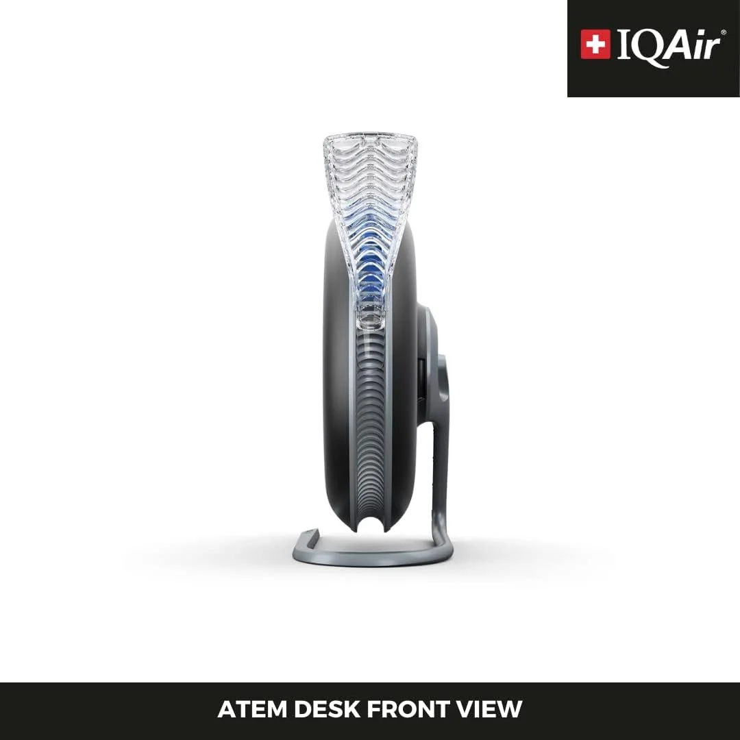 IQAir Atem Desk Personal HyperHEPA Air Purifier - Filters 99% of allergens, asthma triggers, airborne pollutants, odors and gasses - Perfect for offices or other small rooms (White)