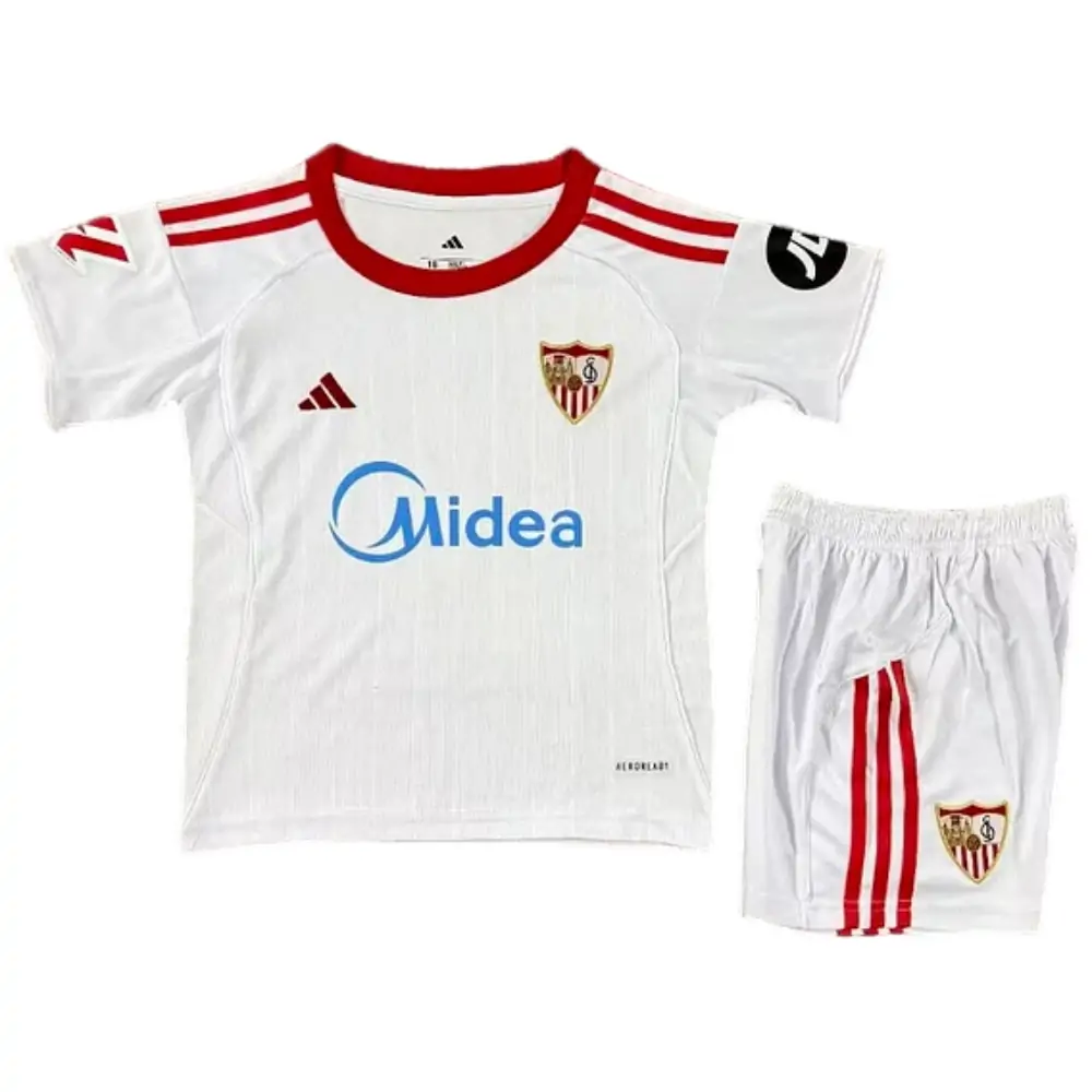 2025-26 Sevilla Home  Jersey Kids' Set - Fans Edition