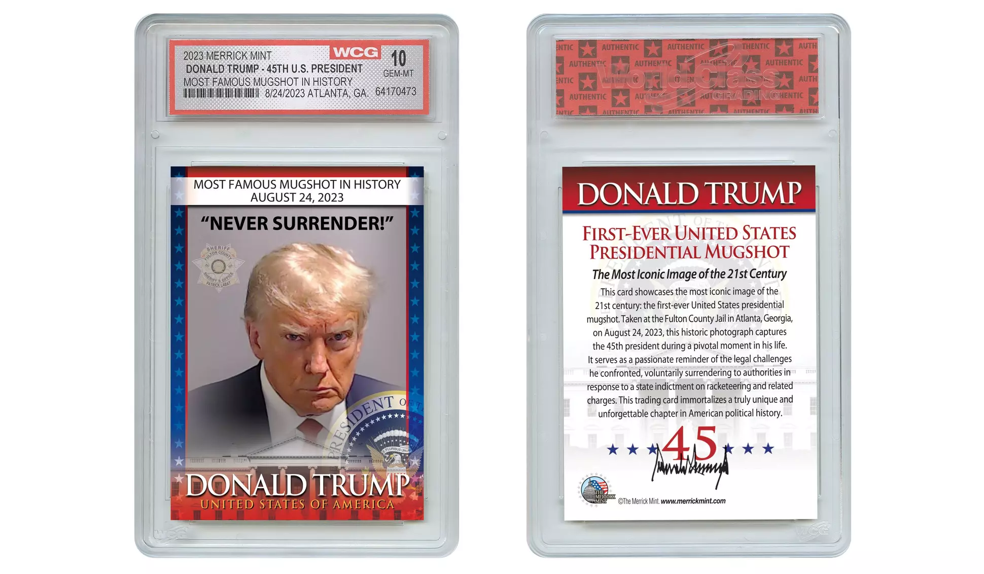 Trump Mugshot Collectible Trading Card - Limited Signature Edition
