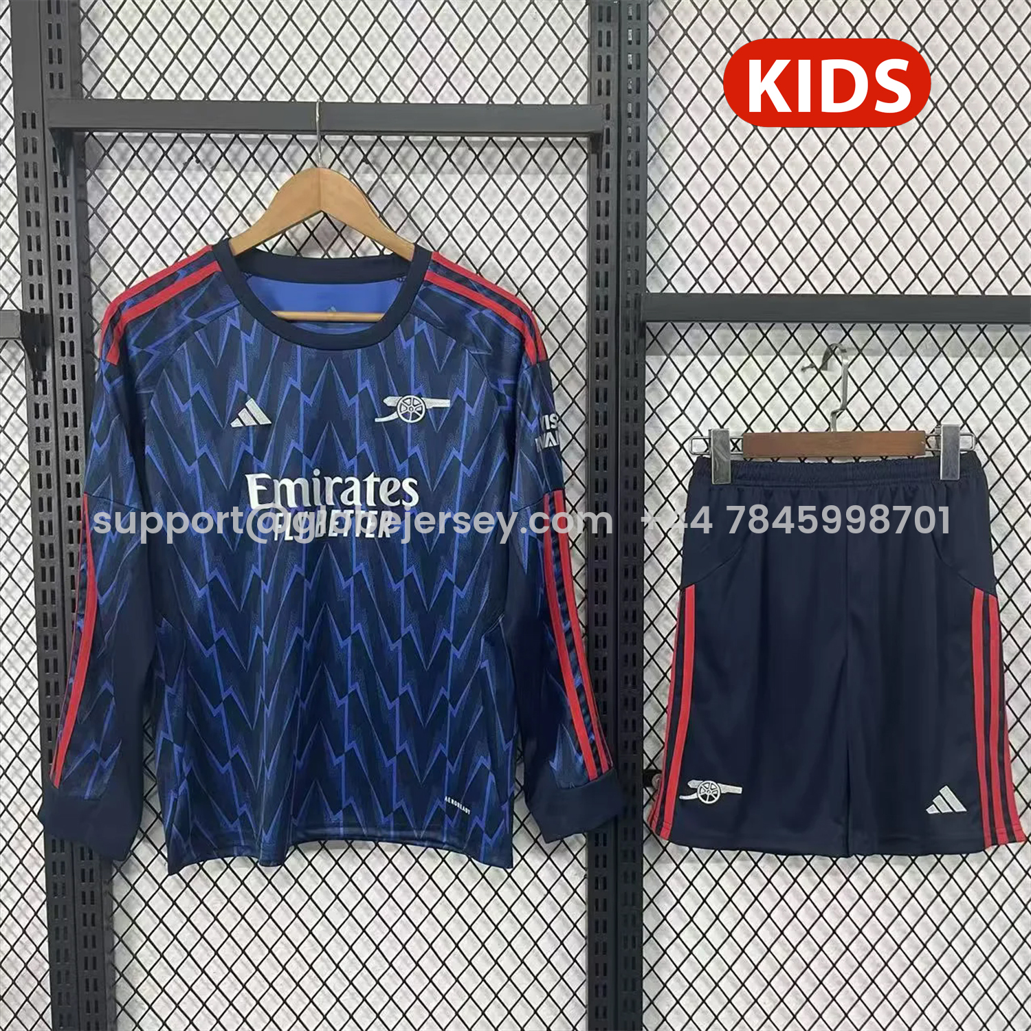 Arsenal 25-26 Away Blue Long Sleeves Kids Kit