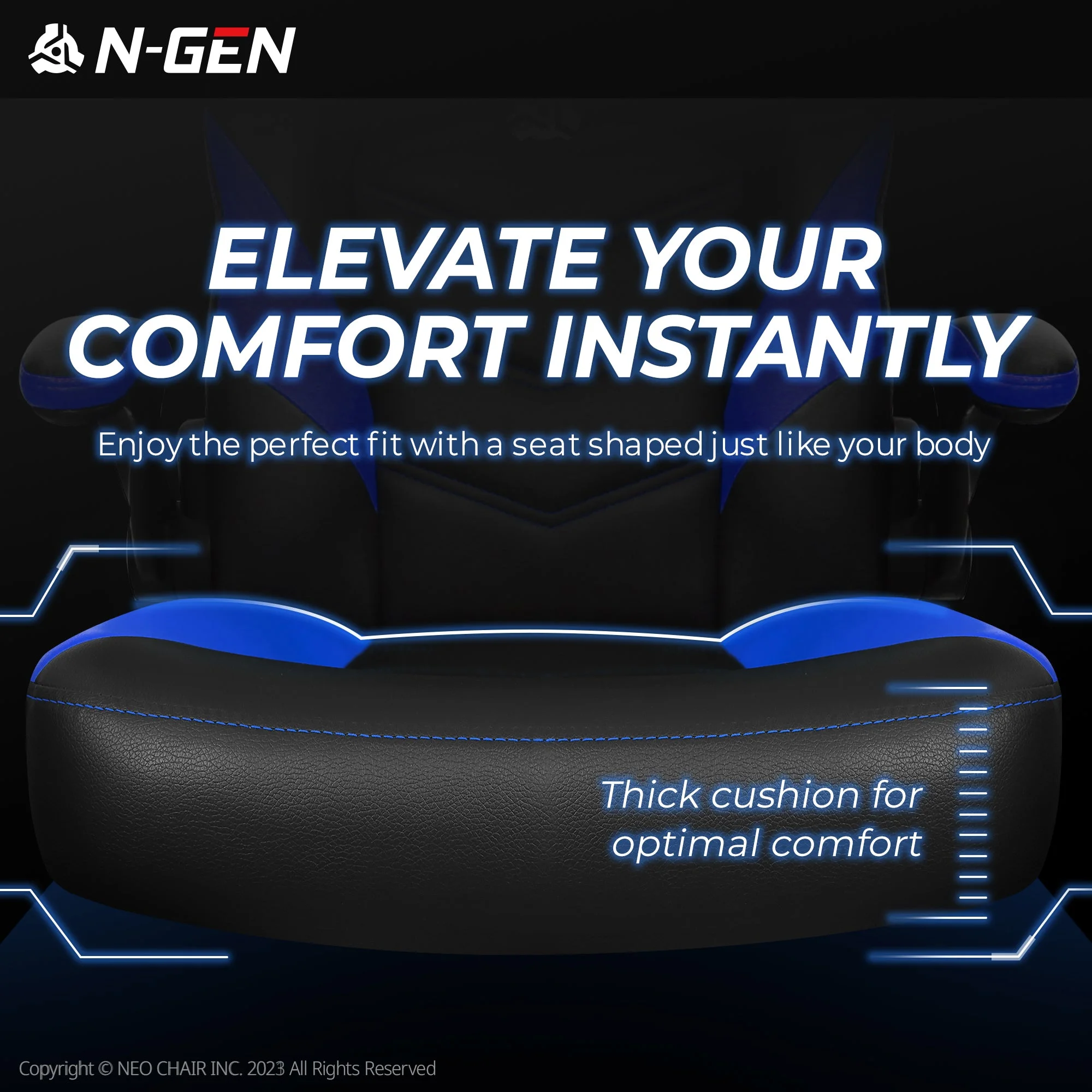 N-GEN Red Gaming Chair, Flip-up Armrest Computer Chair Ergonomic Office Chair PU Leather Desk Chair Executive Adjustable Swivel Task Chair
