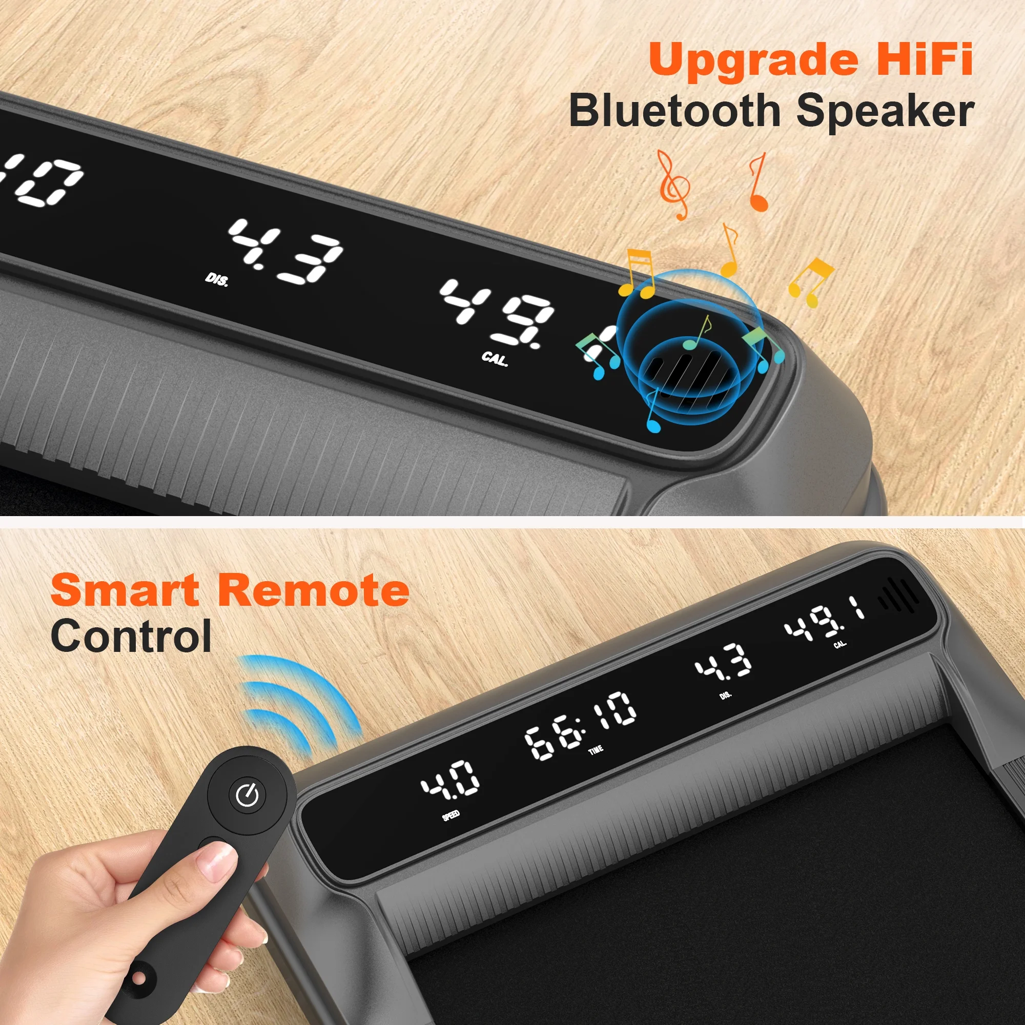 2.5HP Treadmill Walking Pad, Famistar 2-in-1 Portable Electric Exercise Treadmill, Under Desk Treadmill with Remote Control, 265LB Capacity, HiFi Bluetooth Speaker, 0.5-4Mph Speed, for Home & Office