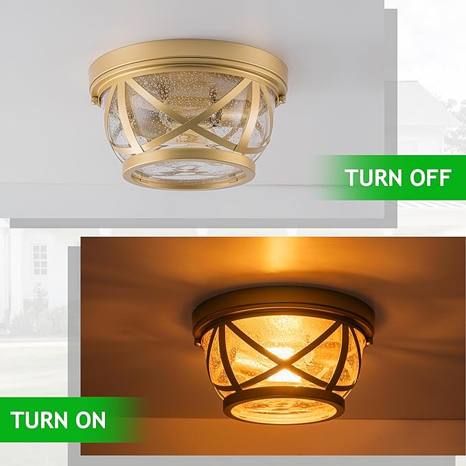 MELLOWWLITE Flush Mount Ceiling Light Fixture Gold