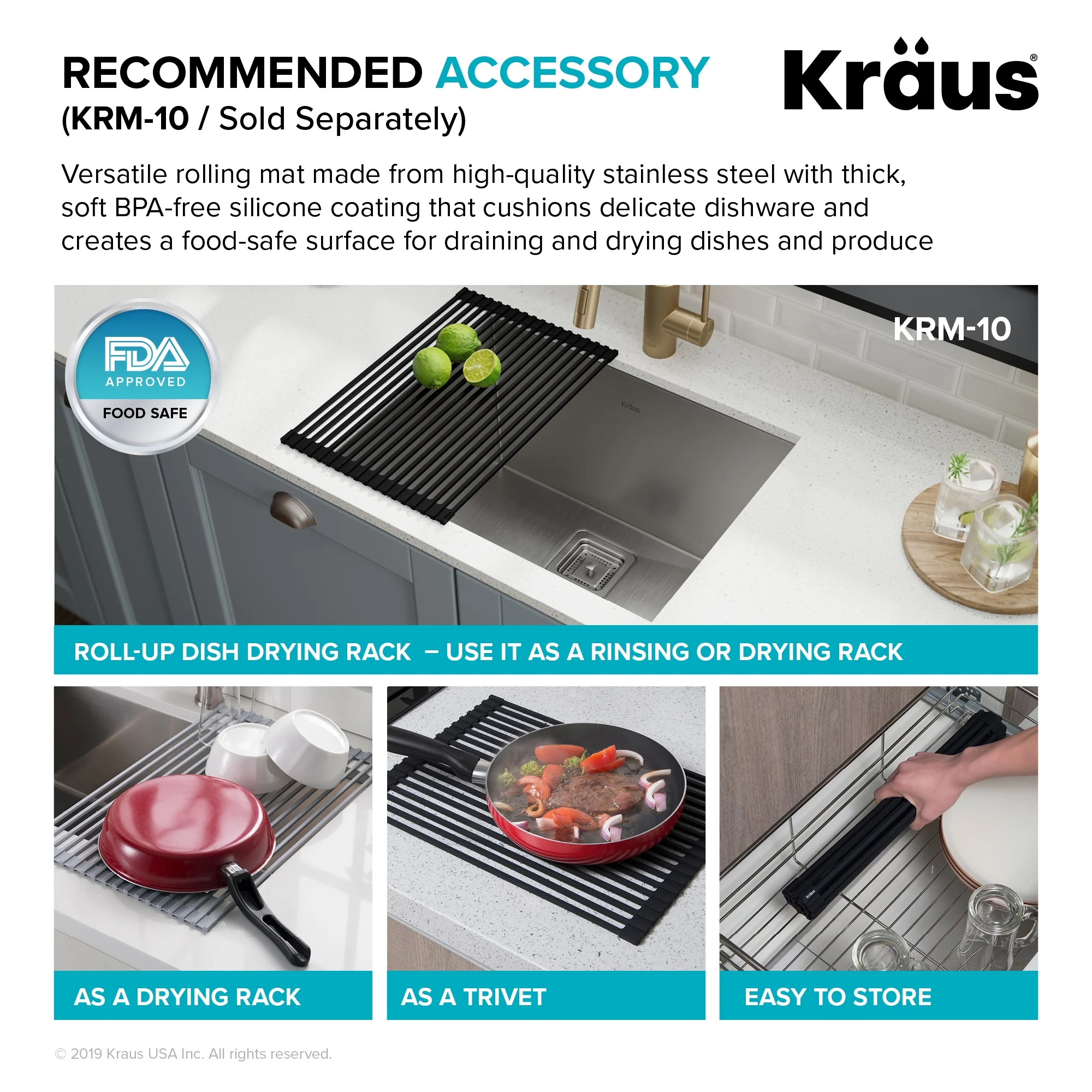 KRAUS Pax Zero-Radius 24-inch 18 Gauge Undermount Single Bowl Stainless Steel Laundry and Utility Sink