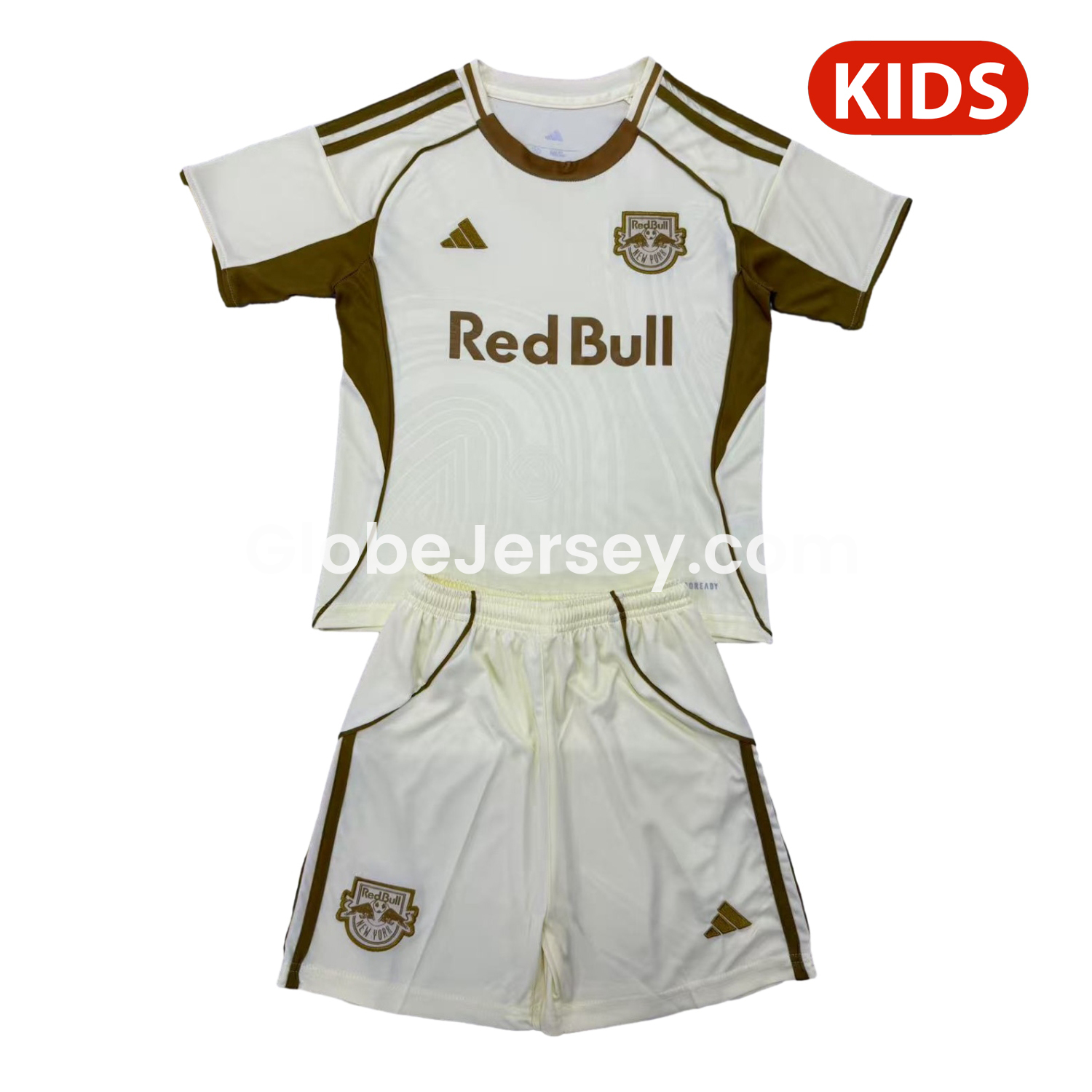 New York Red Bulls 25-26 Light Yellow Pre-Match Training Kids Kit