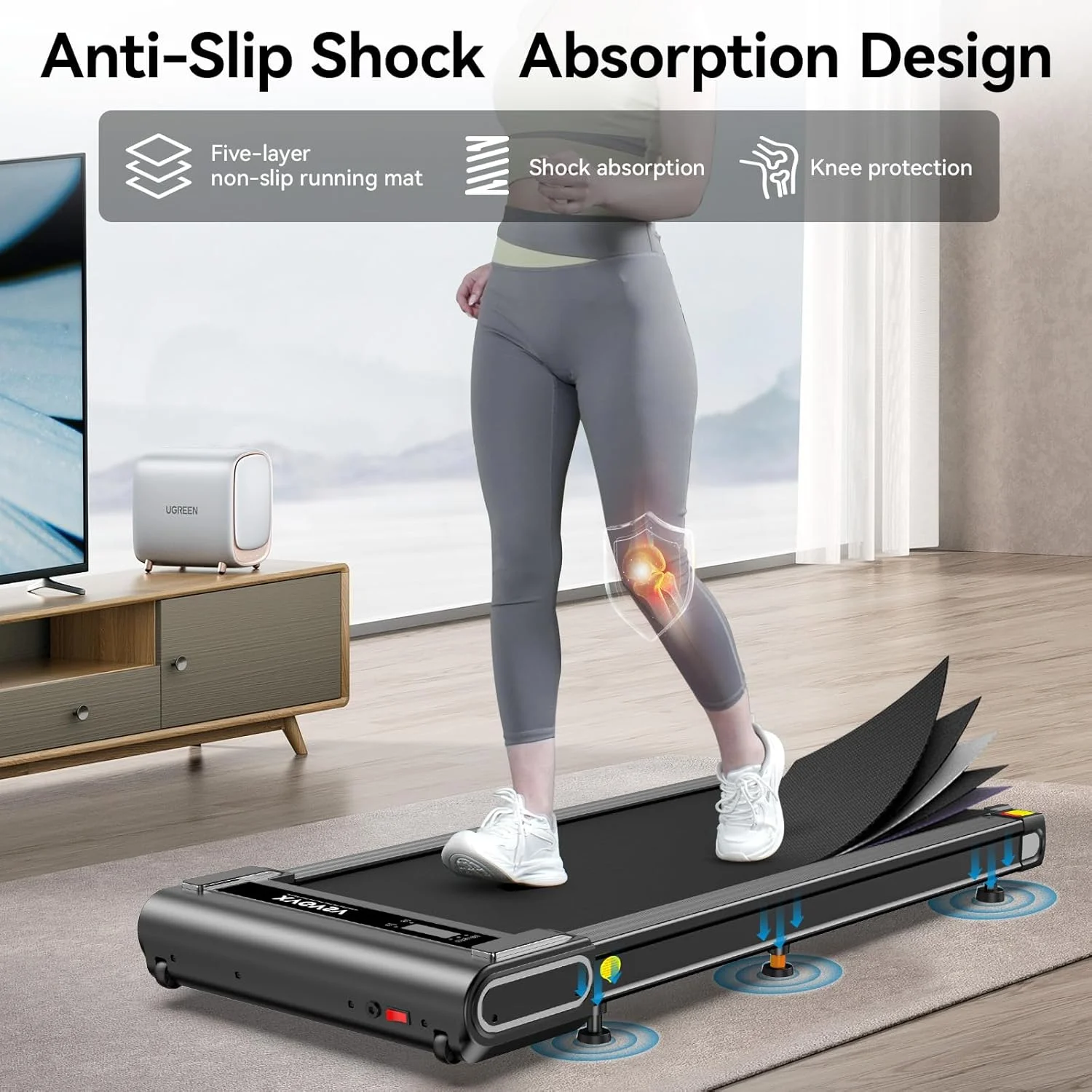 TOSSFD Treadmill Walking Pad with 6% Incline,2.5HP Under Desk Treadmill, Jogging Running Machine for Home Office X301