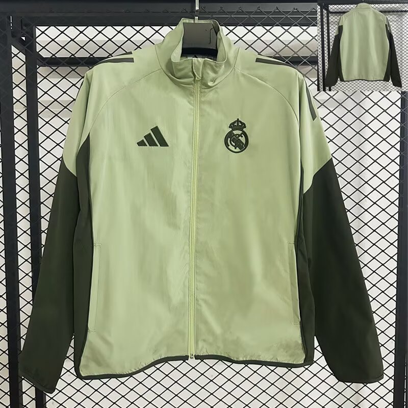 2025/26 Real Madrid grass green training windbreaker