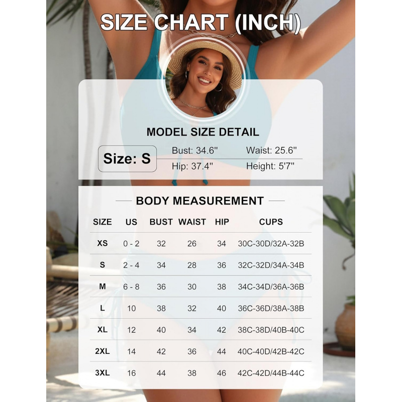 Women's 2 Piece Swimsuit Curvy Two Piece Bikini