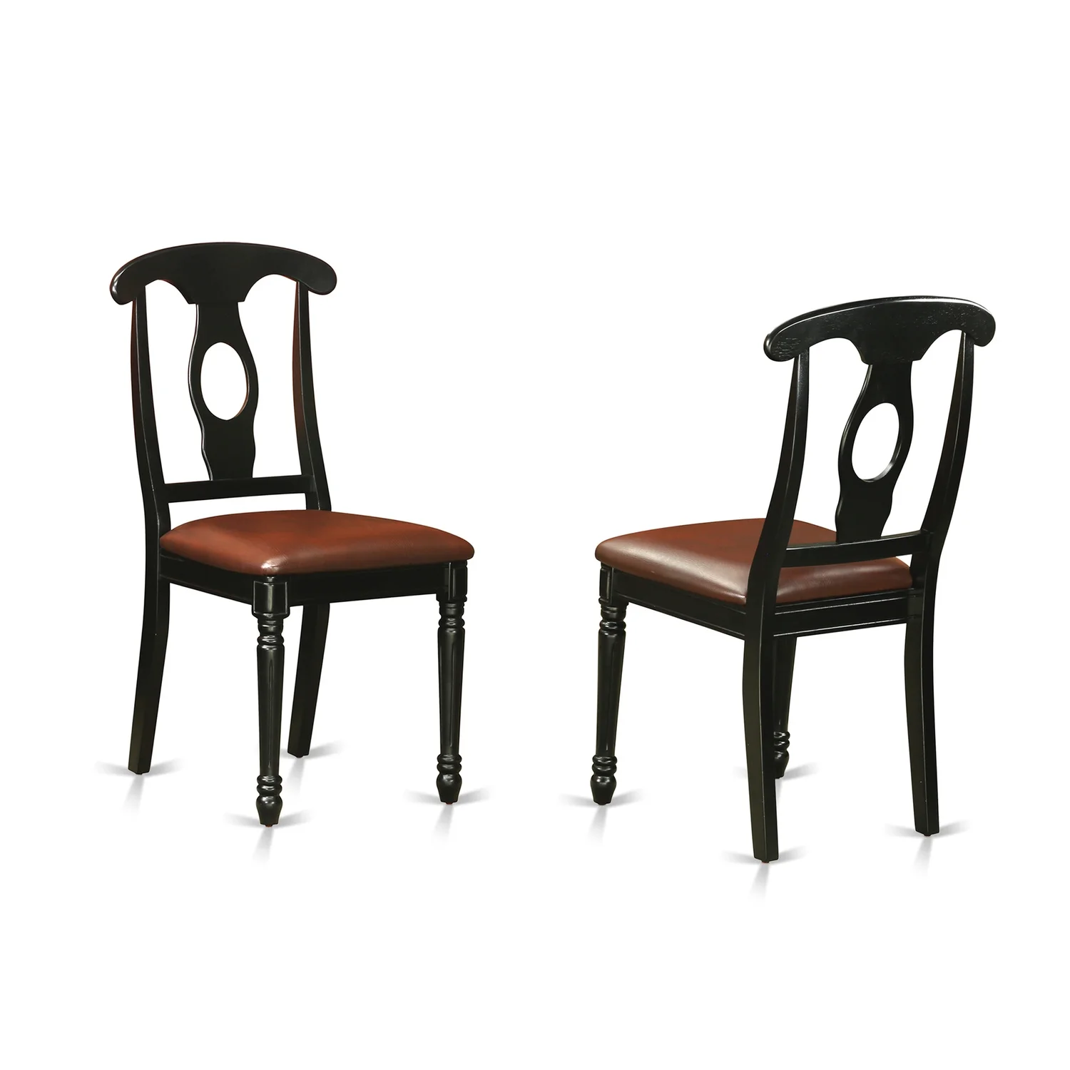 East West Furniture 7 Piece Kitchen Table Set Consist of a Rectangle Dining Table and 6 Faux Leather Dining Chairs, Black