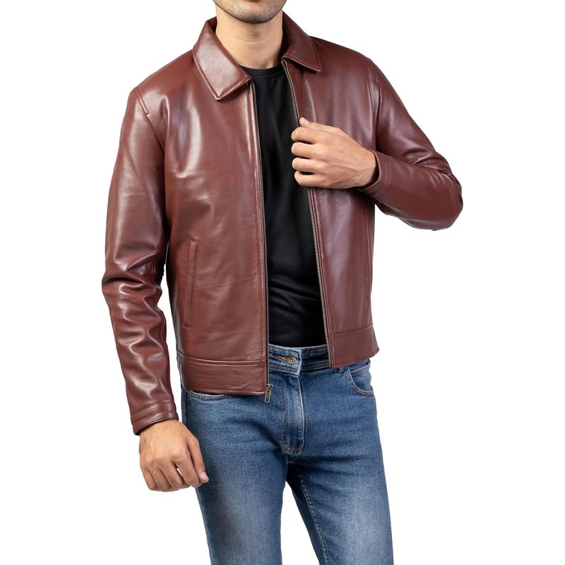 Collar Premium Leather Jacket Men