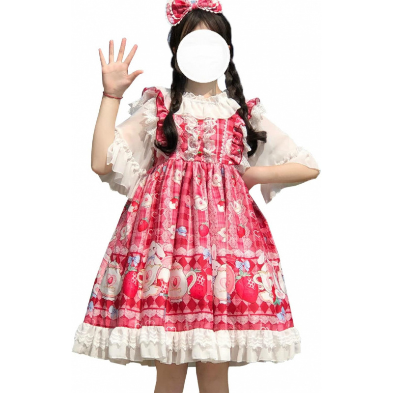 Japanese Style Sweet Cosplay Lolita Dress Teens Suspender