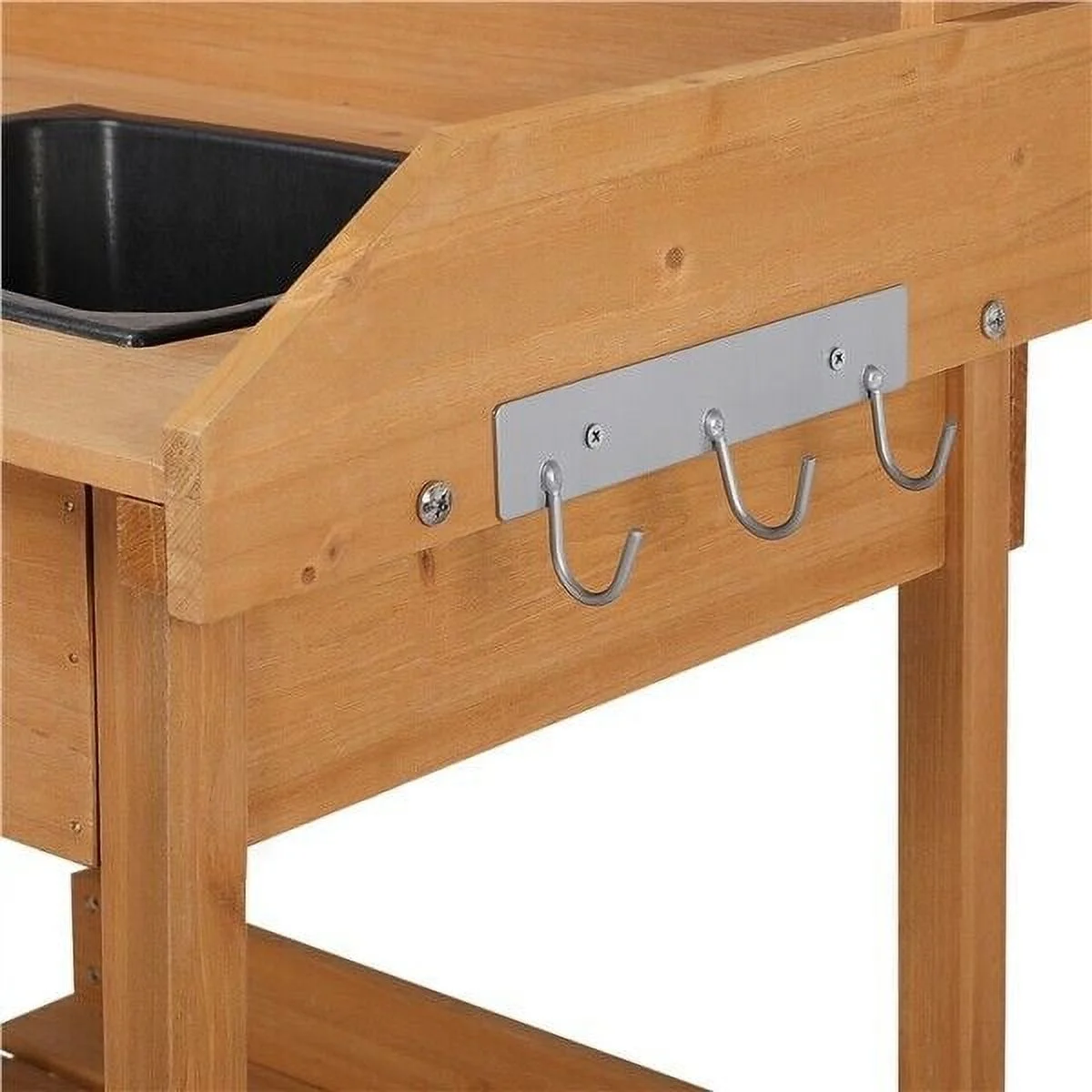 XYTREW Garden Potting Bench Table �C Outdoor Wooden Workstation for Gardening with Storage Shelves, Natural Fir Wood Planting Work Desk