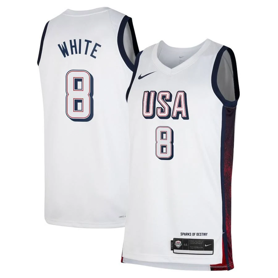Derrick White 8 Men's USA Basketball unisex 2024 Swingman  Jersey - White