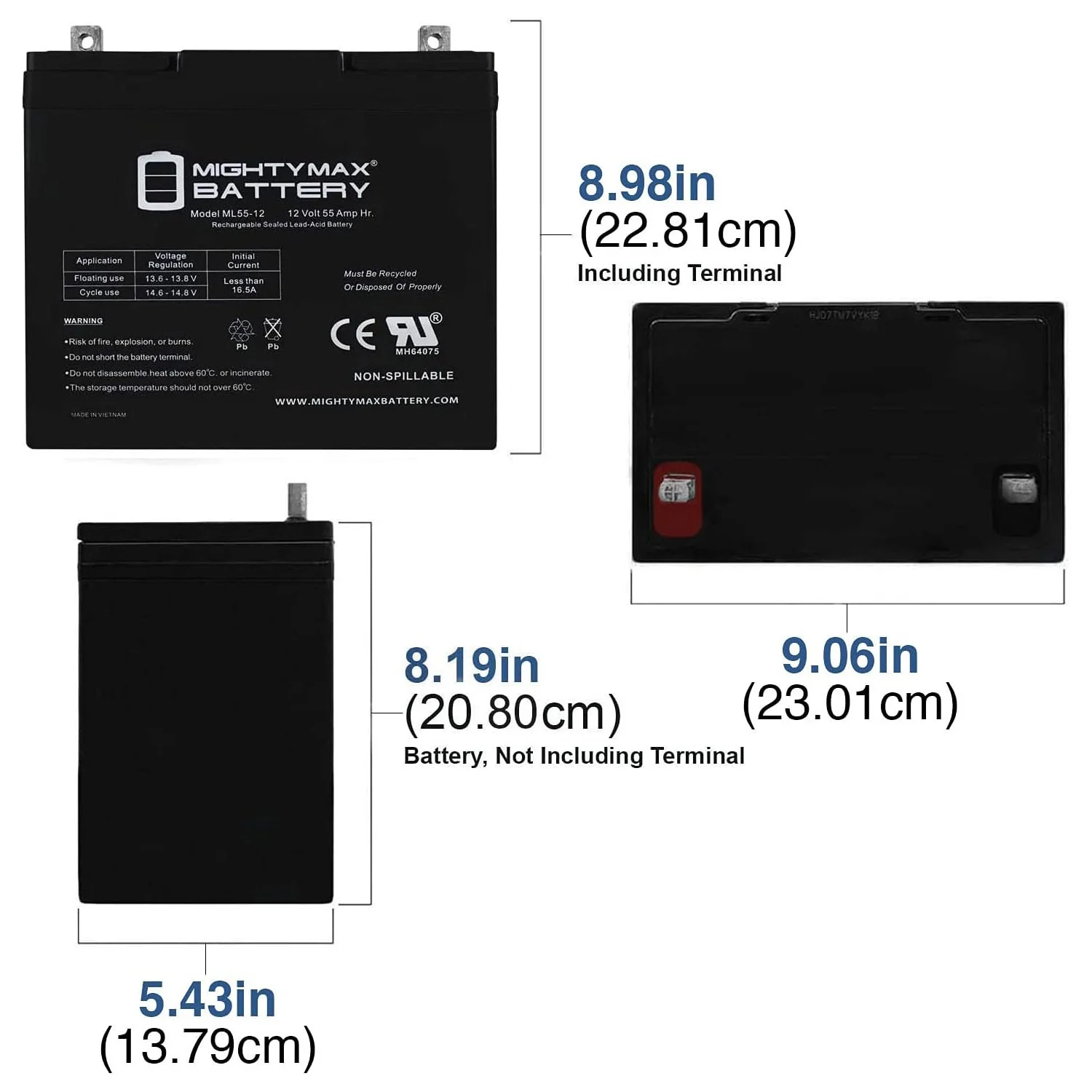 12V 55Ah Battery replacement for Quantum QG edge 2.0 Power Chair