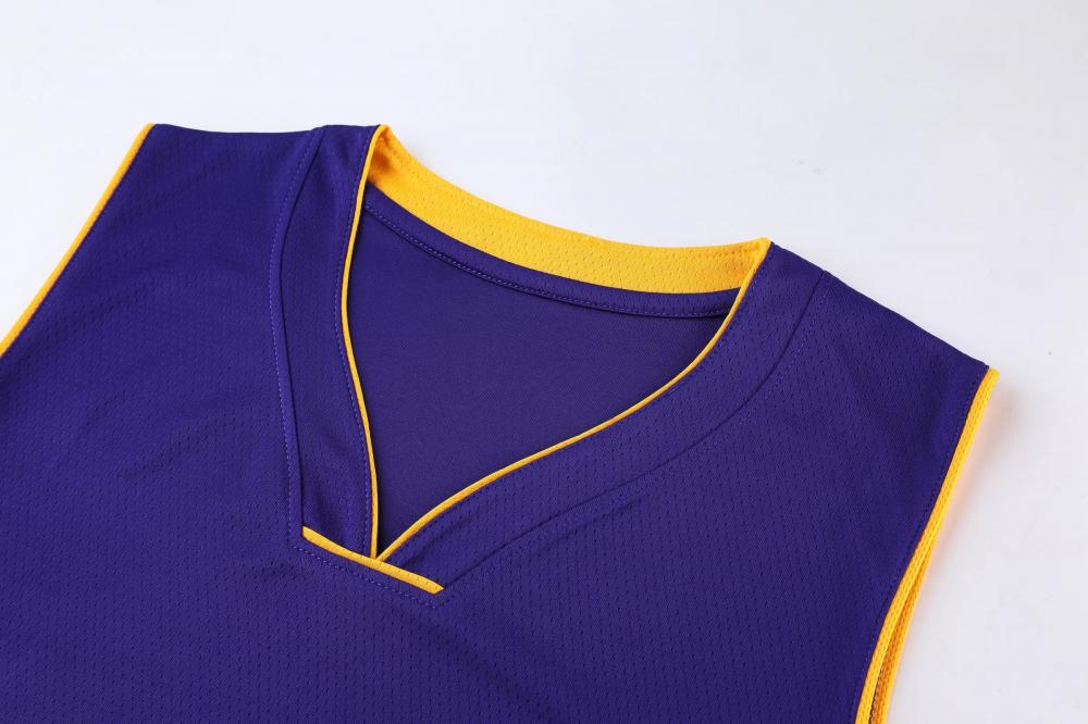 Lakers classic V-neck basketball jersey blue suit（Customizable name and number）