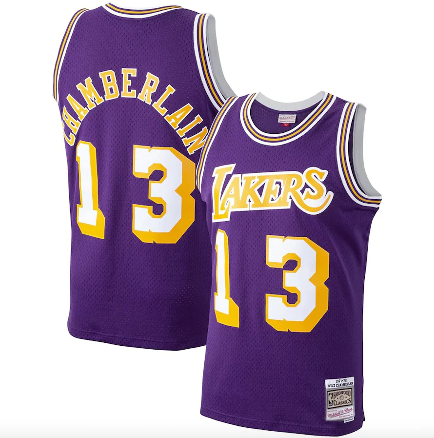 Los Angeles Lakers Wilt Chamberlain Mitchell & Ness Purple 1971-72 Hardwood Classics Swingman Jersey