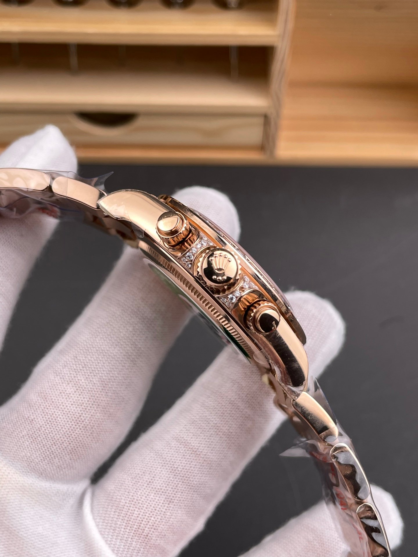 Rolex Daytona Full Rose Gold Baguette Diamond