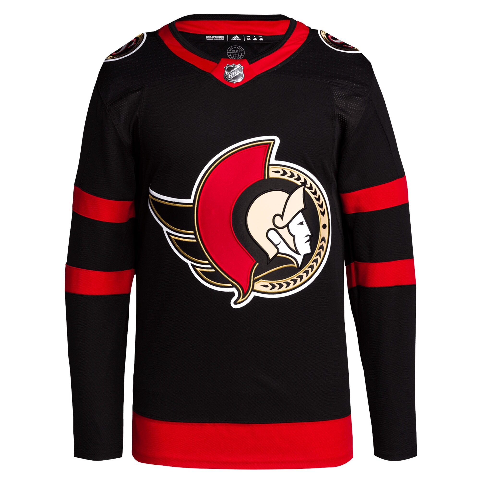 Ottawa Senators  Men’s Home Primegreen  Blank Jersey – Black