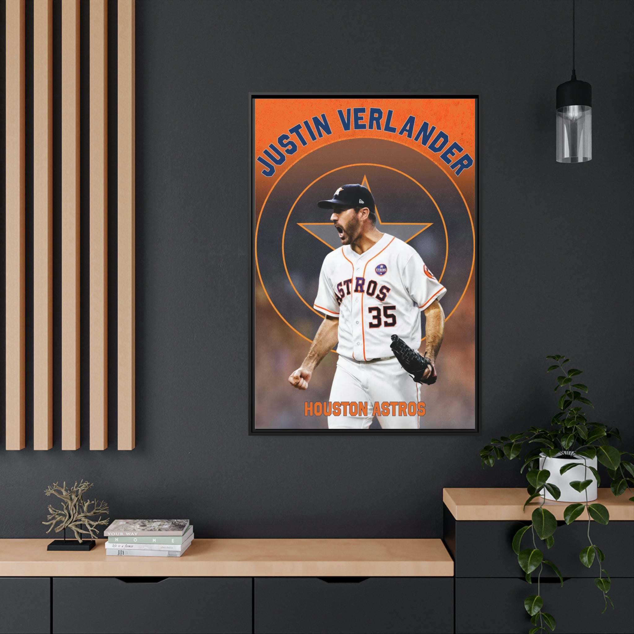 Justin Verlander Houston Astros Cy Young Winner Premium Wall Art Framed Canvas