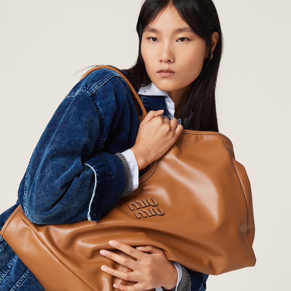 Leather tote bag