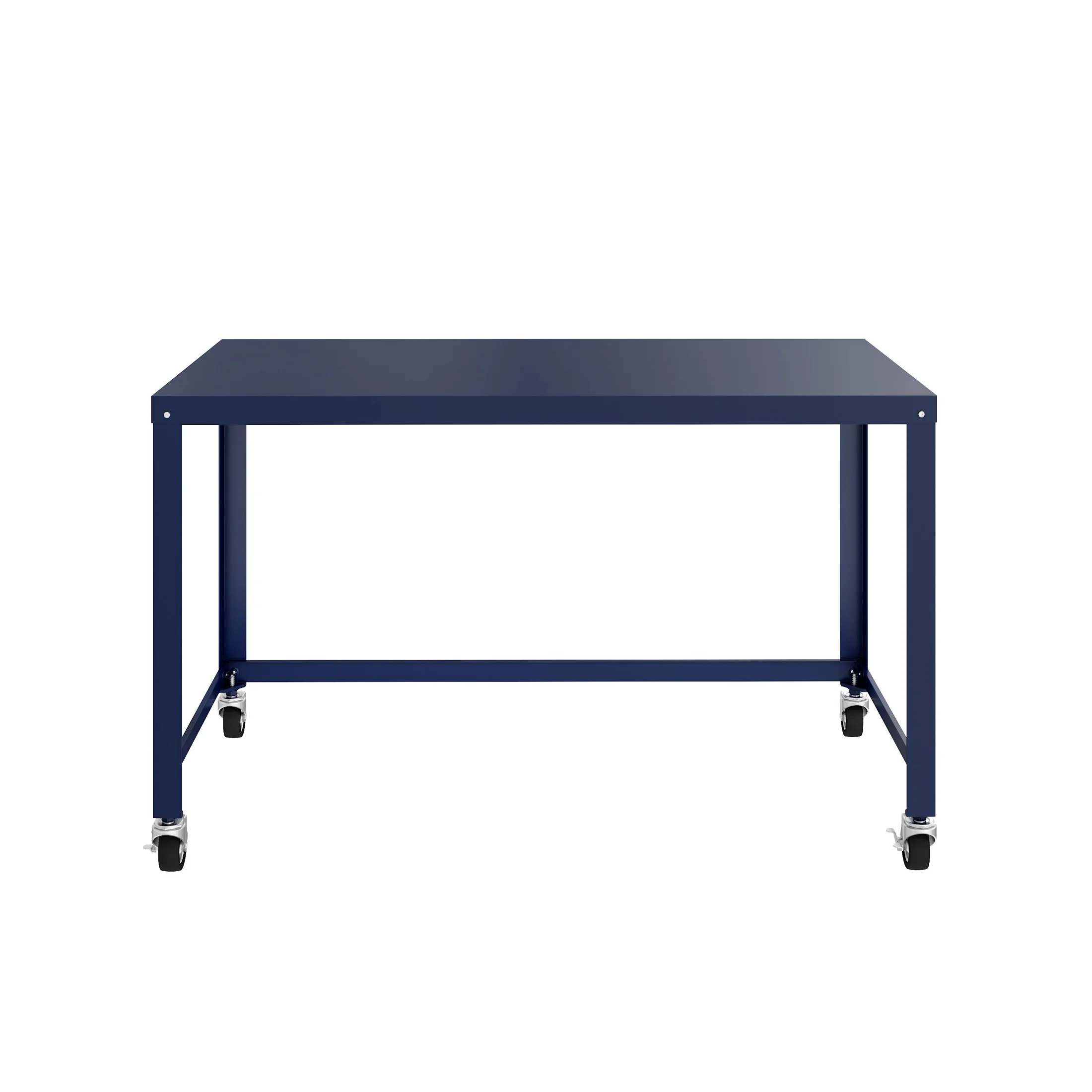 Space Solutions Ready-to-Assemble 48-inch Wide Mobile Metal Desk for Home Office, Navy