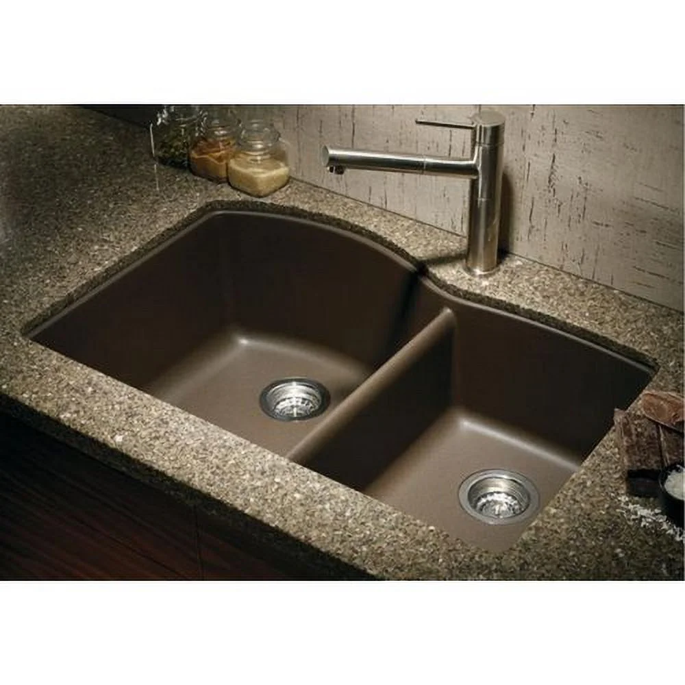 Blanco DIAMOND 1-3/4 Bowl SILGRANIT Sink Metallic Gray