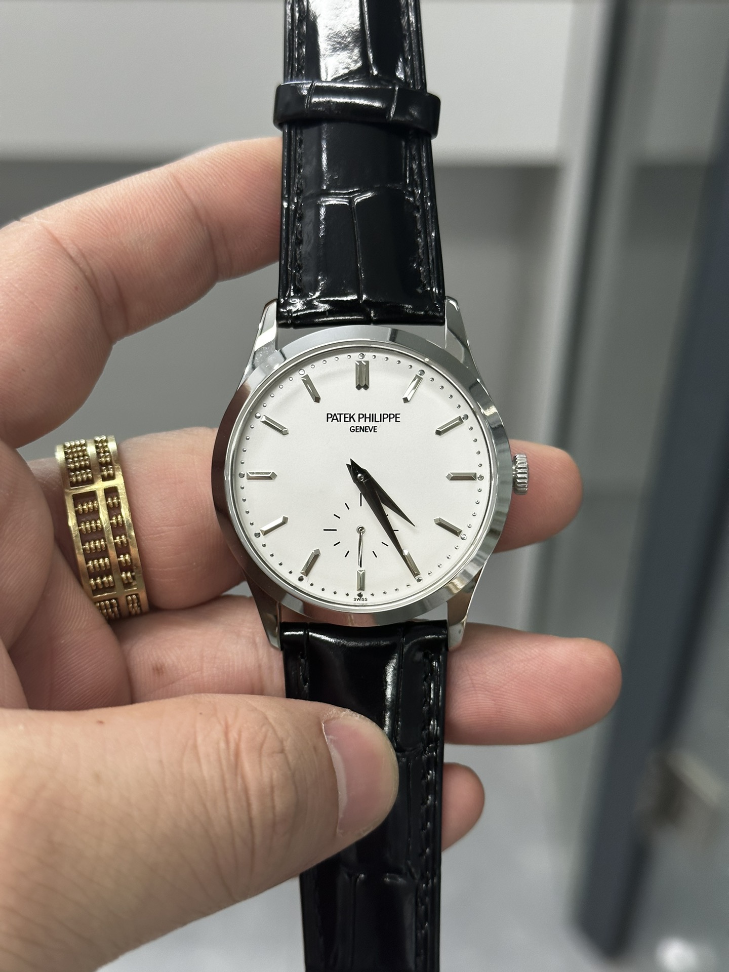 【Super Clone】Patek Philippe Calatrava Silver Dial 18 kt White Gold 5196G 001